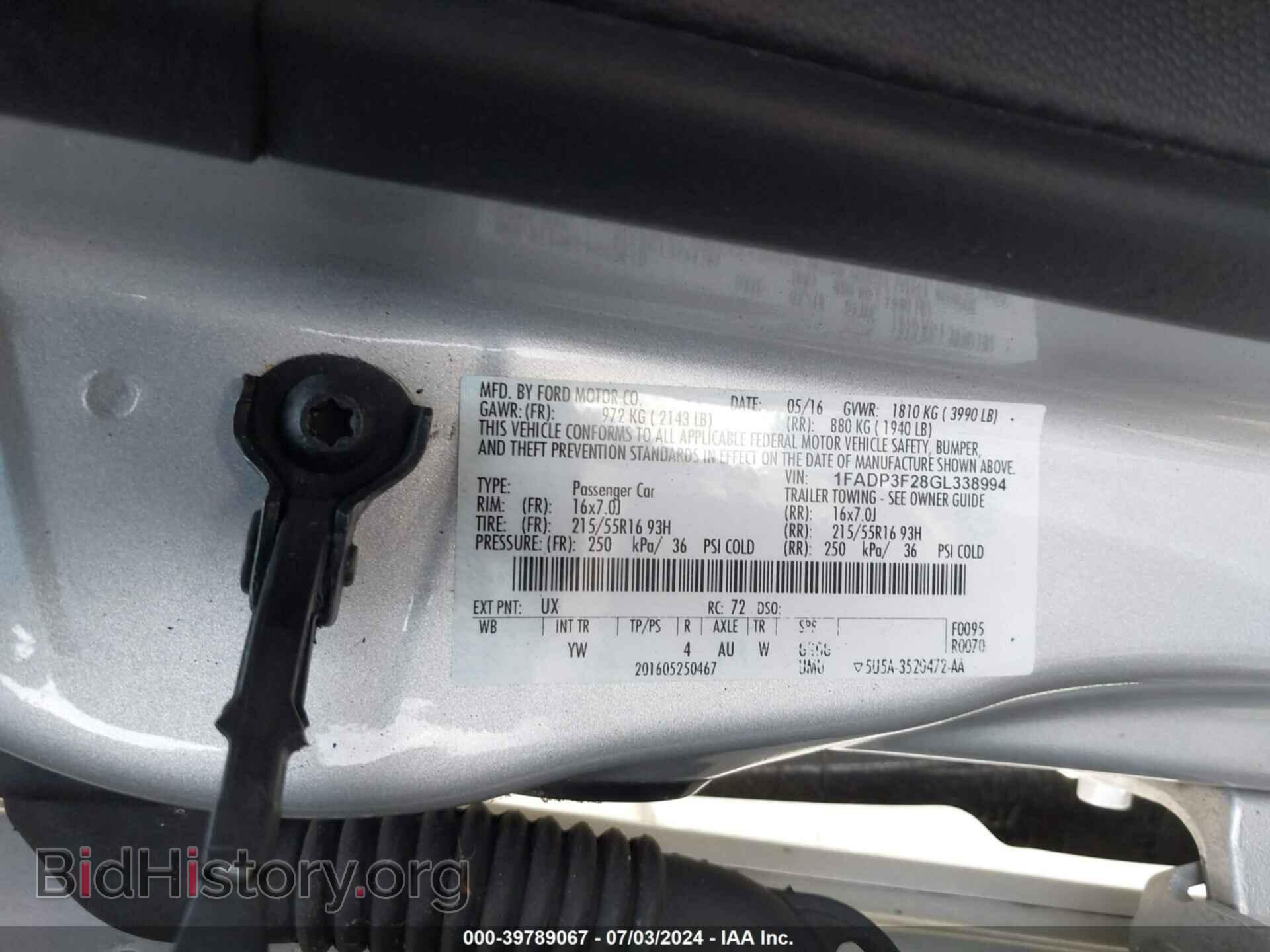 2016 FORD FOCUS - VIN: 1FADP3F28GL338994 - Фото 9