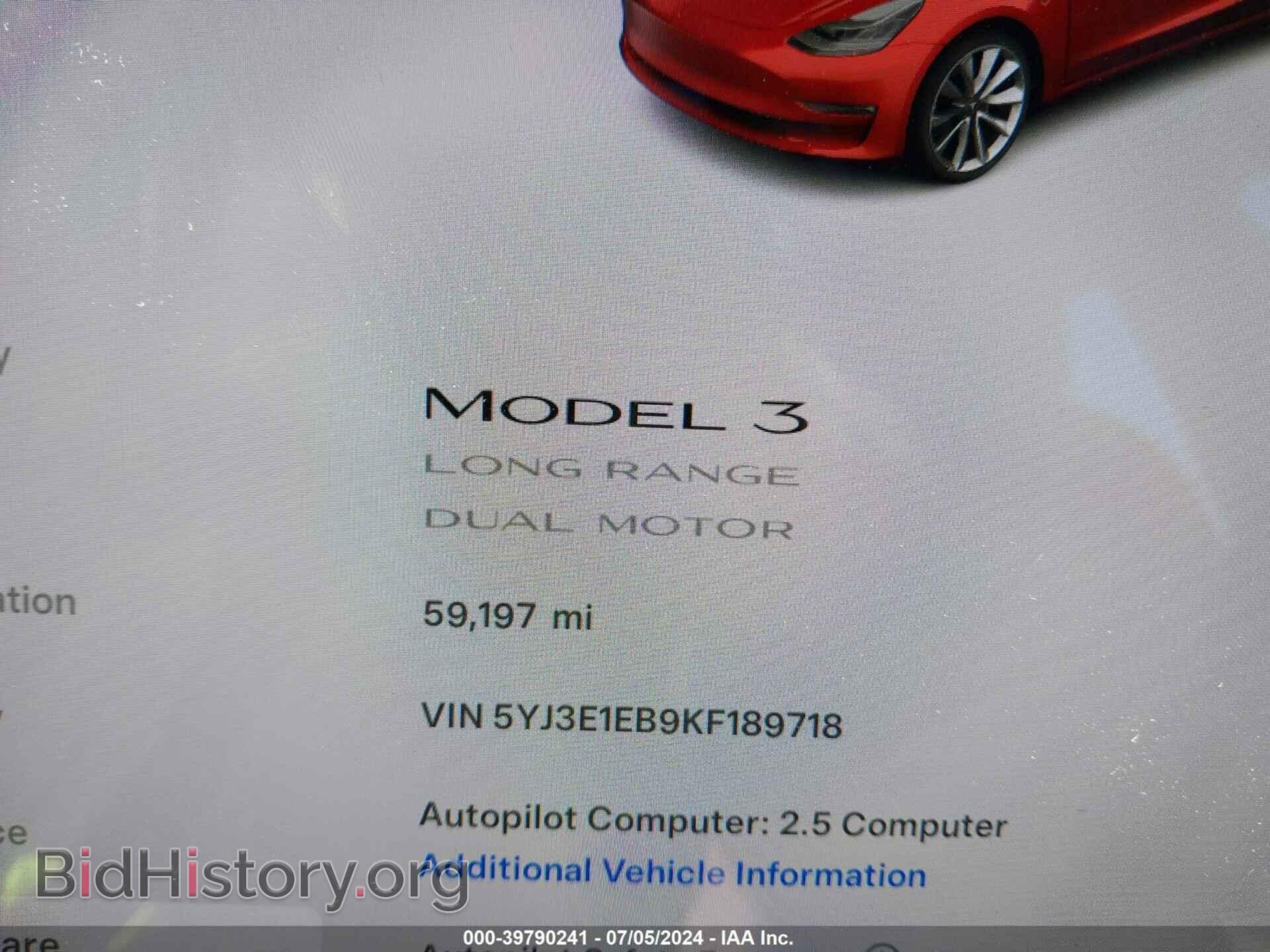 2019 TESLA MODEL 3 - VIN: 5YJ3E1EB9KF189718 - Фото 7