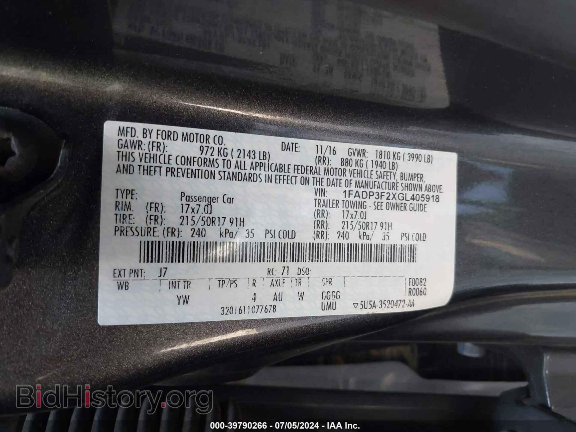 2016 FORD FOCUS - VIN: 1FADP3F2XGL405918 - Фото 9