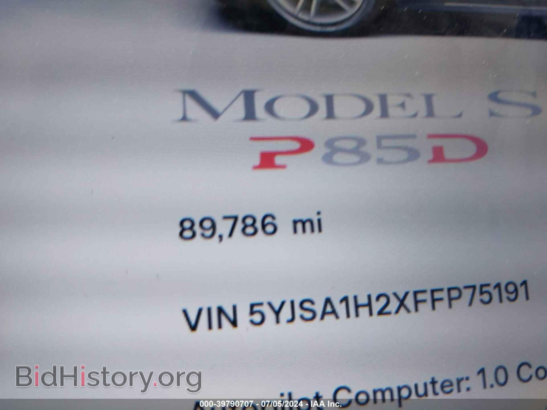 2015 TESLA MODEL S - VIN: 5YJSA1H2XFFP75191 - Photo 15