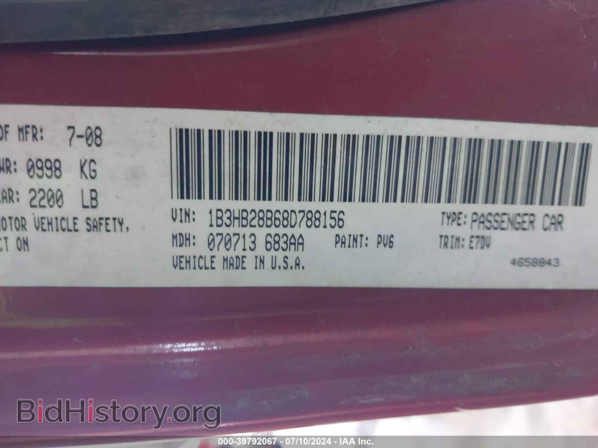 2008 DODGE CALIBER - VIN: 1B3HB28B68D788156 - Photo 9