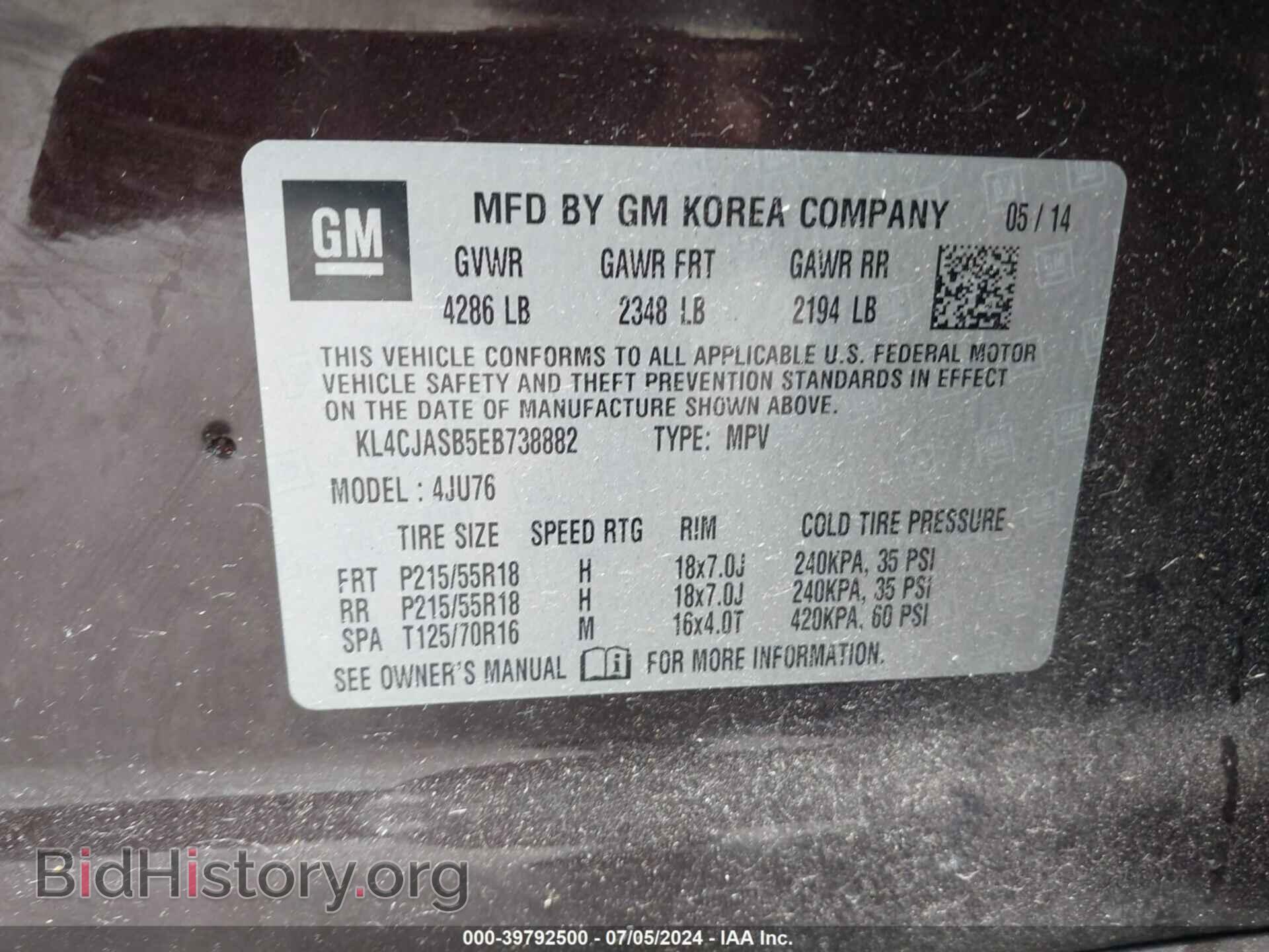 2014 BUICK ENCORE - VIN: KL4CJASB5EB738882 - Photo 9