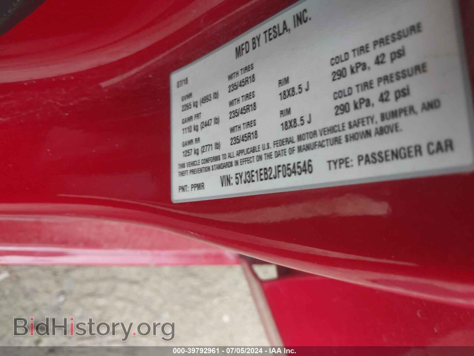 2018 TESLA MODEL 3 - VIN: 5YJ3E1EB2JF054546 - Photo 9