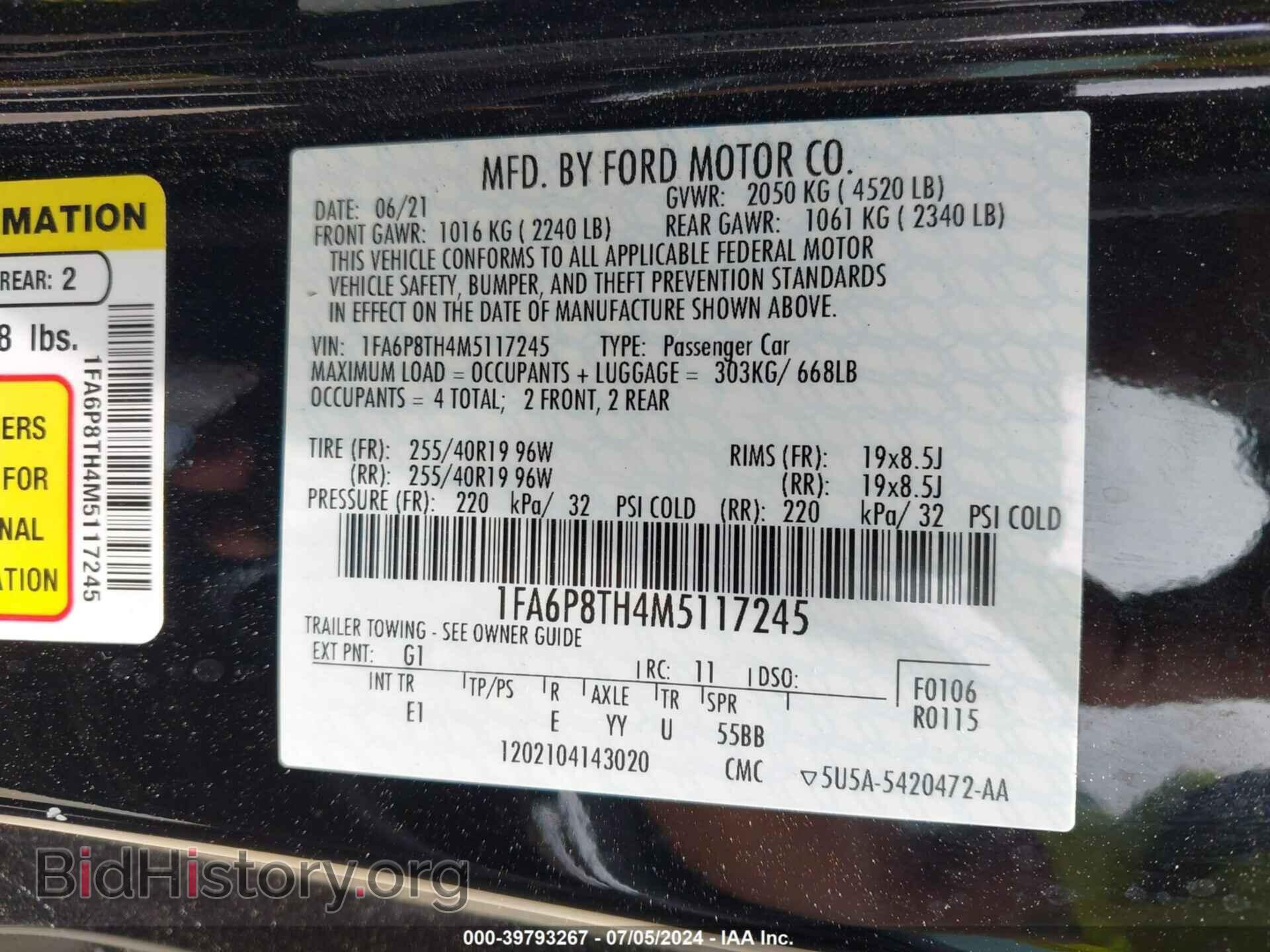 2021 FORD MUSTANG - VIN: 1FA6P8TH4M5117245 - Фото 9