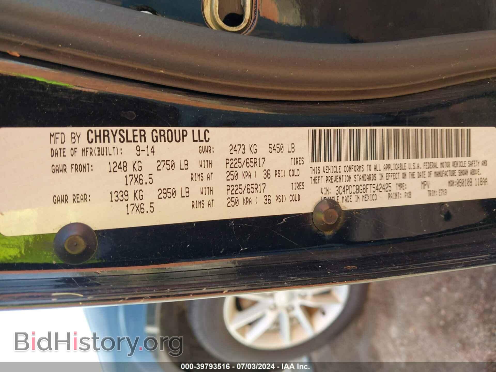 2015 DODGE JOURNEY - VIN: 3C4PDCBG8FT542425 - Photo 9