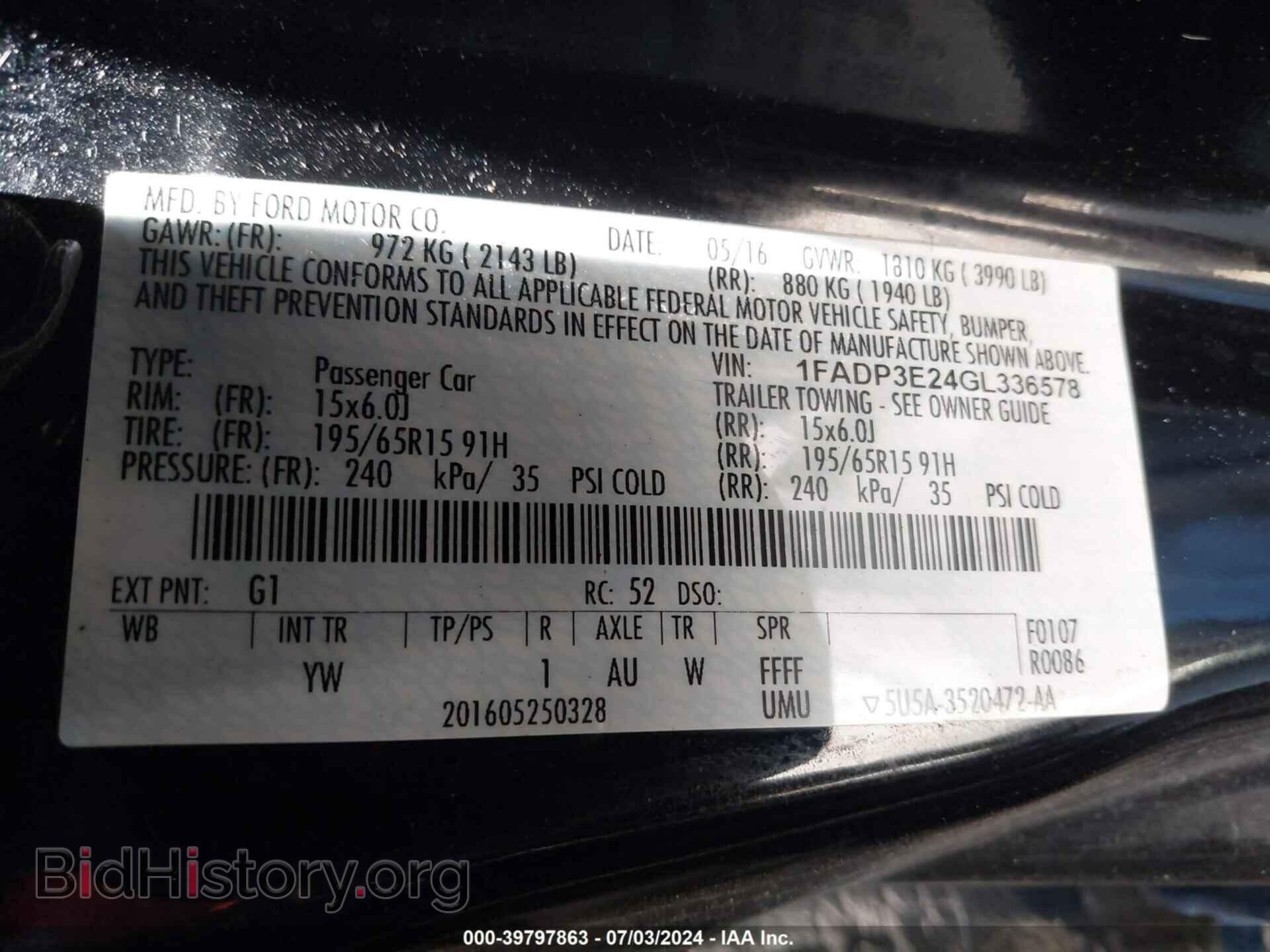 2016 FORD FOCUS - VIN: 1FADP3E24GL336578 - Photo 9