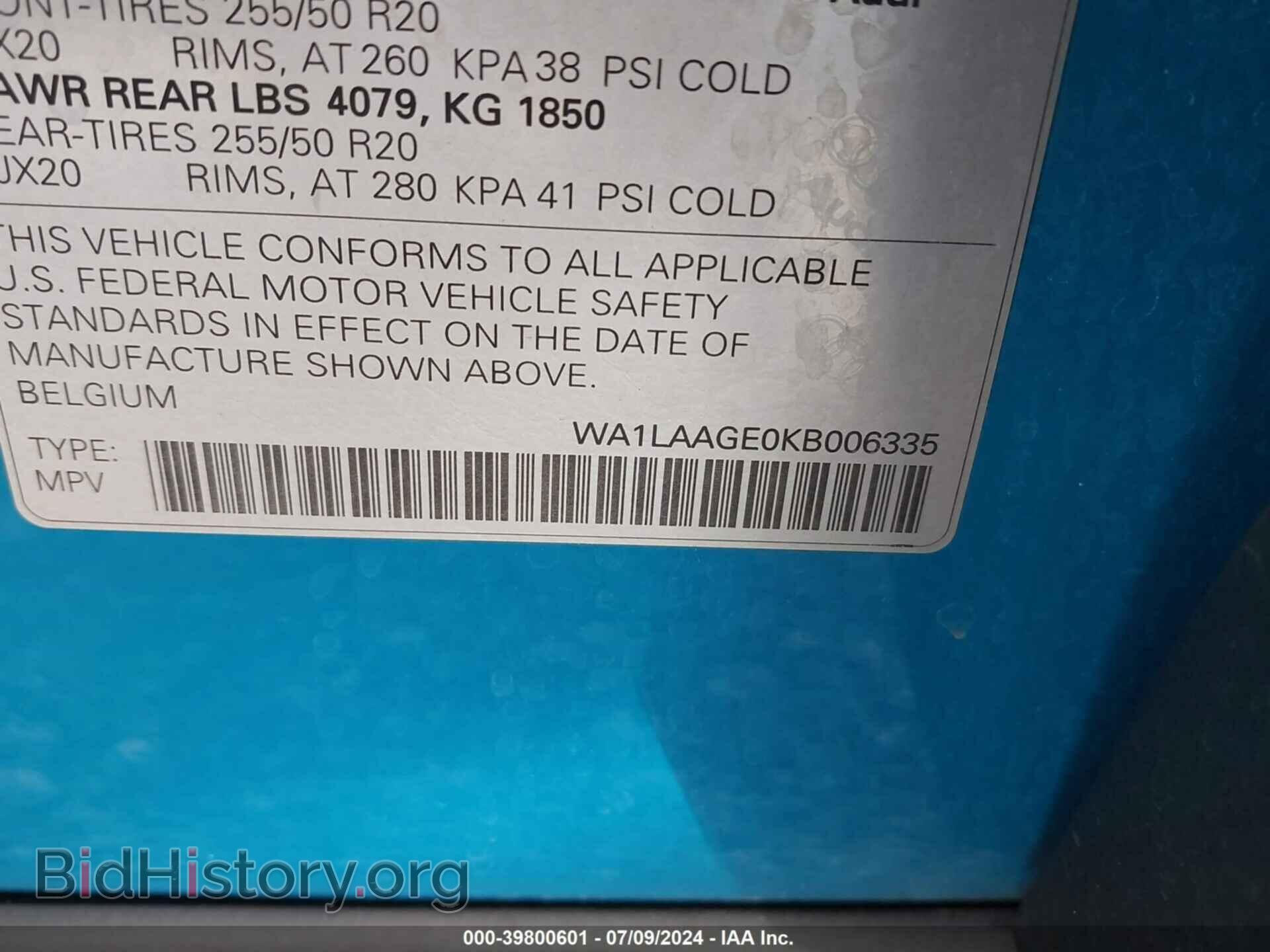 2019 AUDI E-TRON - VIN: WA1LAAGE0KB006335 - Photo 9
