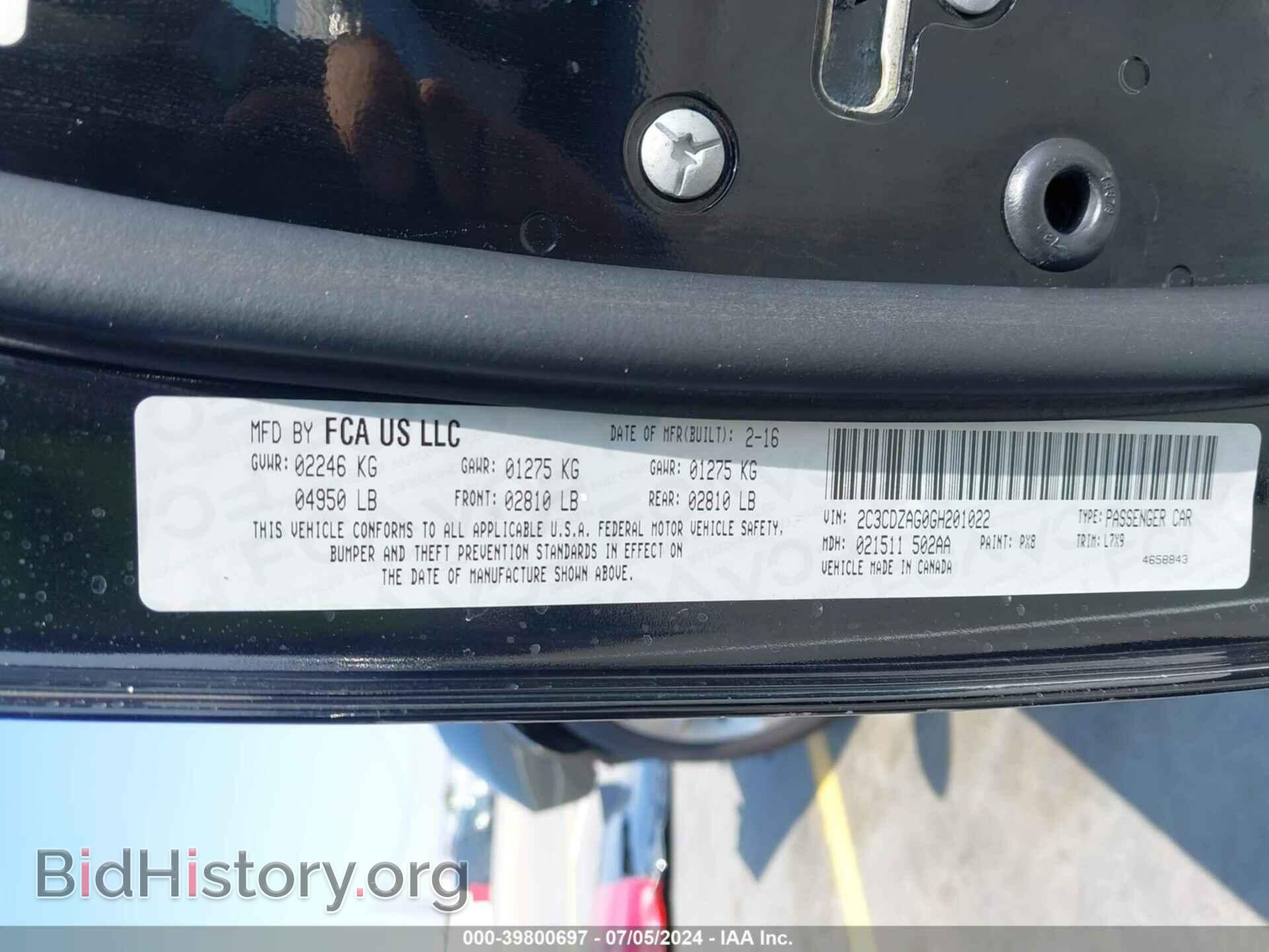 2016 DODGE CHALLENGER - VIN: 2C3CDZAG0GH201022 - Фото 9