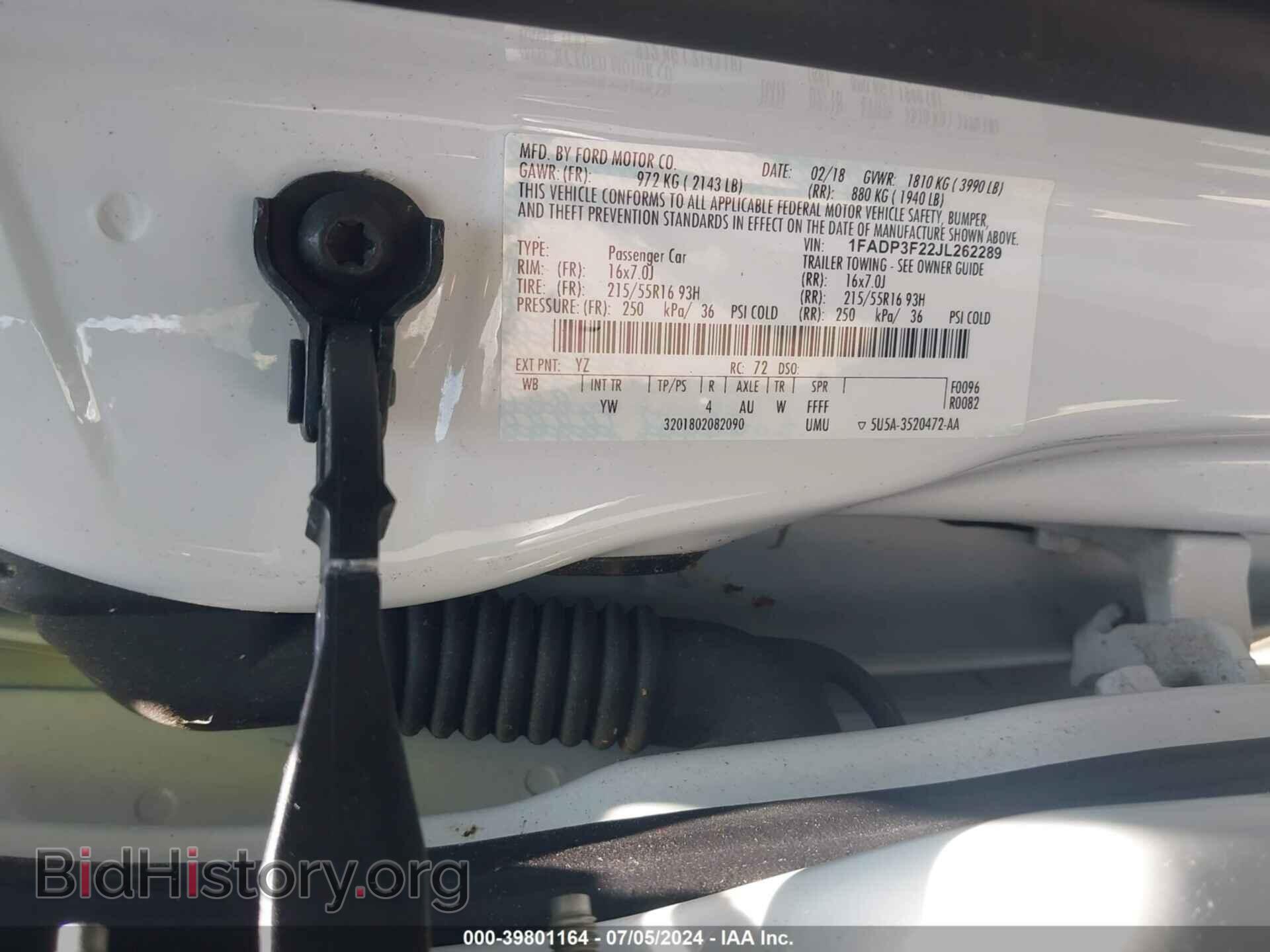 2018 FORD FOCUS - VIN: 1FADP3F22JL262289 - Photo 9