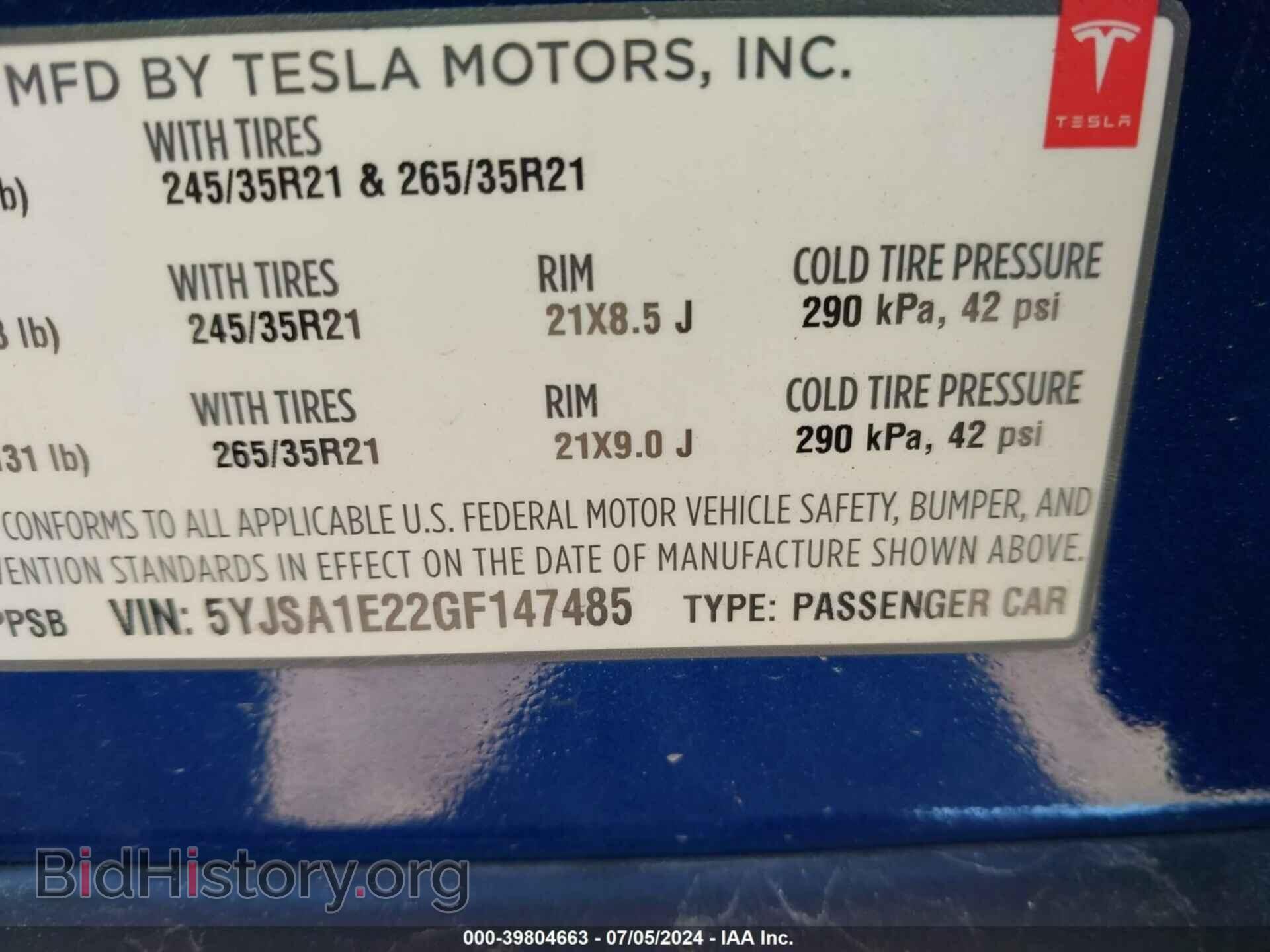2016 TESLA MODEL S - VIN: 5YJSA1E22GF147485 - Photo 9