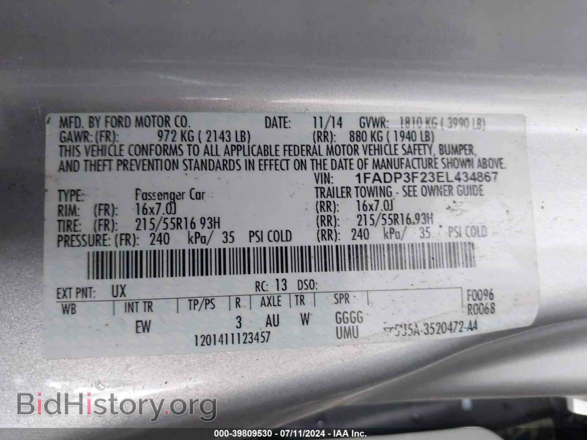 2014 FORD FOCUS - VIN: 1FADP3F23EL434867 - Photo 9