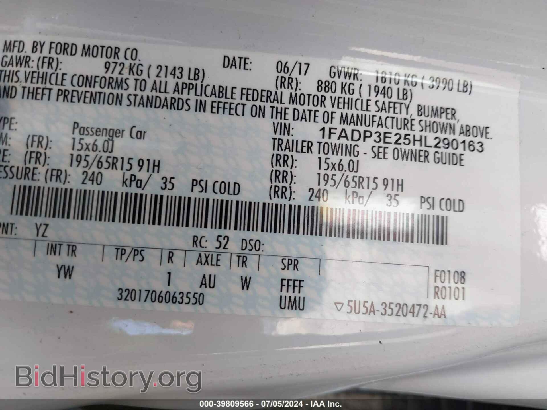 2017 FORD FOCUS - VIN: 1FADP3E25HL290163 - Photo 9