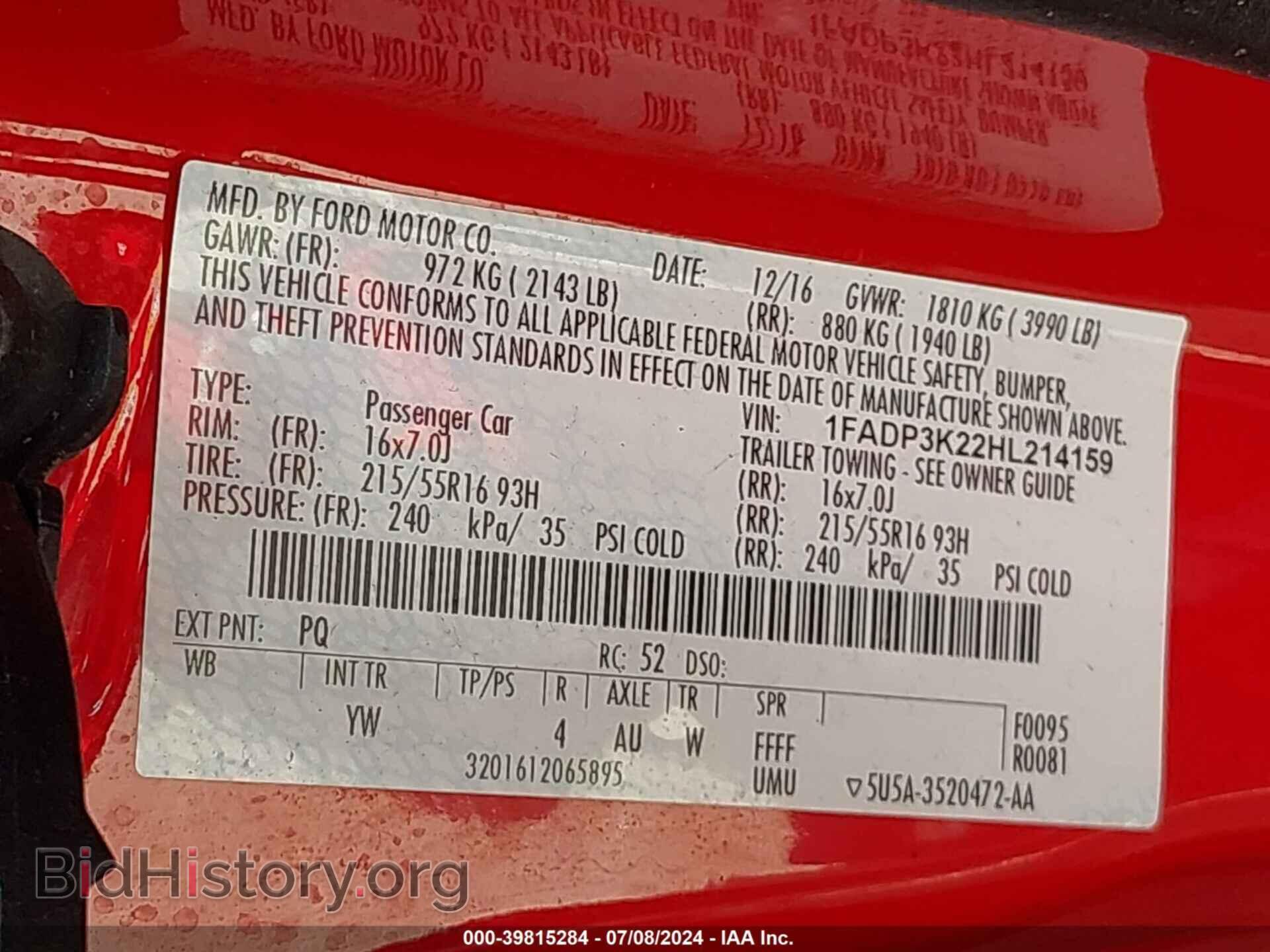 2017 FORD FOCUS - VIN: 1FADP3K22HL214159 - Photo 9