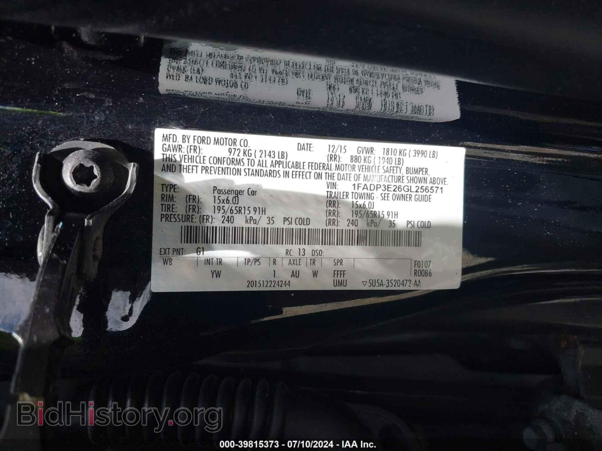 2016 FORD FOCUS - VIN: 1FADP3E26GL256571 - Фото 9