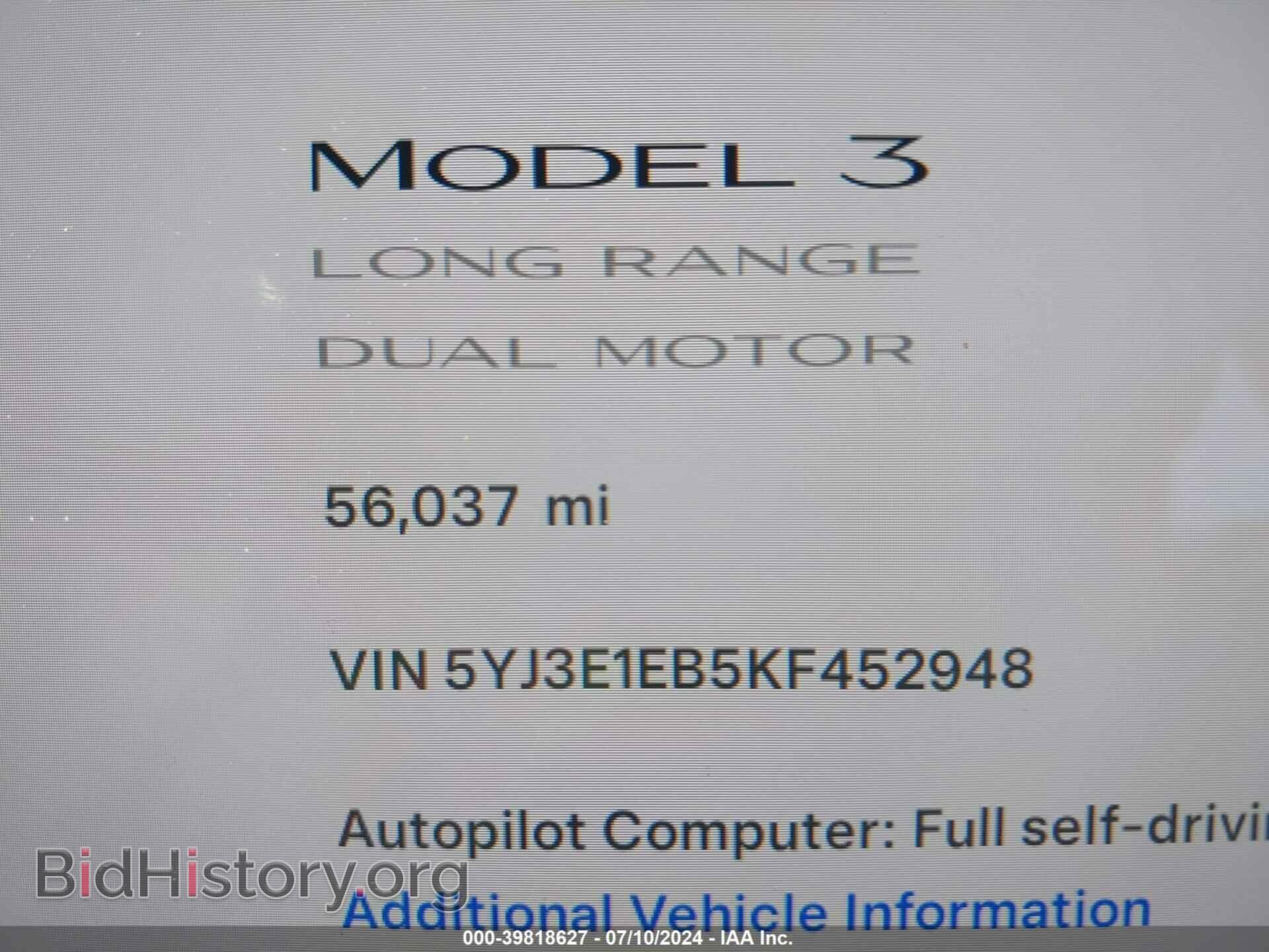 2019 TESLA MODEL 3 - VIN: 5YJ3E1EB5KF452948 - Photo 15