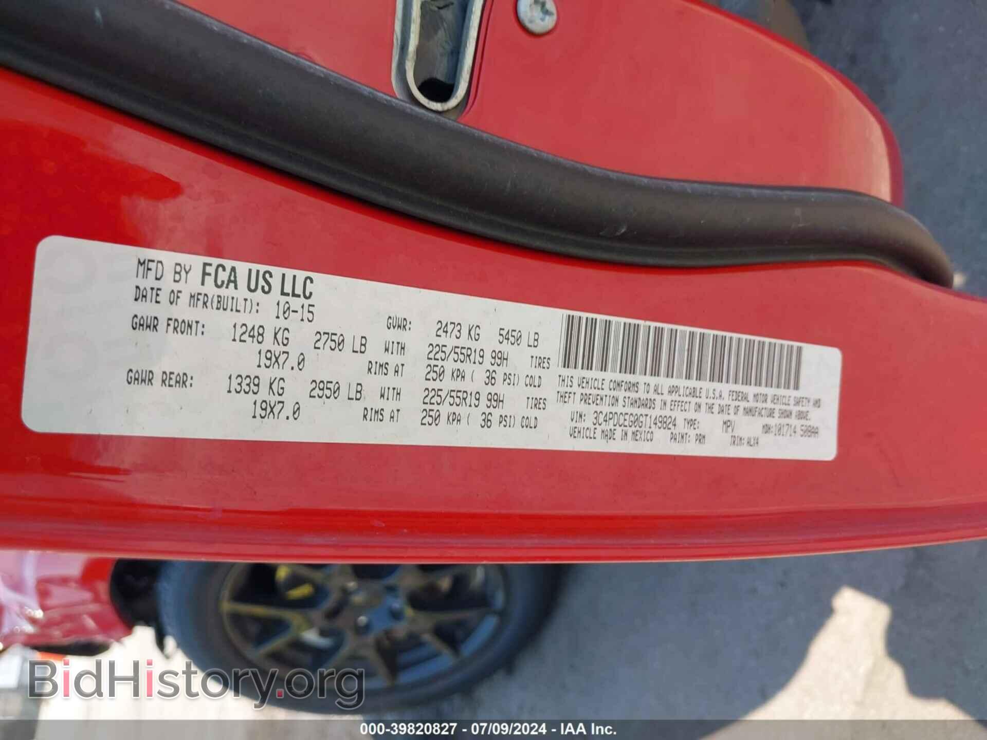2016 DODGE JOURNEY - VIN: 3C4PDCEG0GT149824 - Photo 9