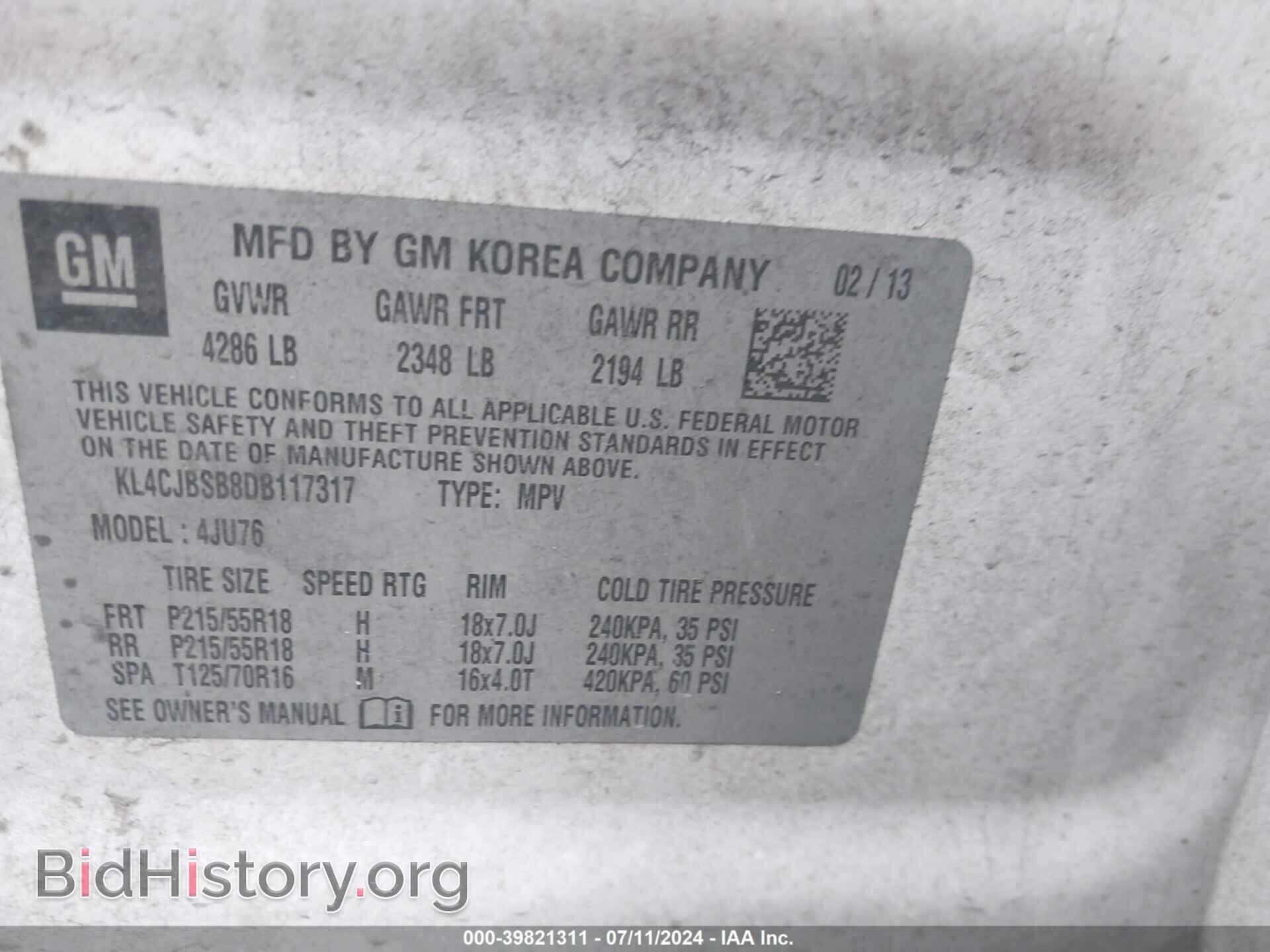 2013 BUICK ENCORE - VIN: KL4CJBSB8DB117317 - Photo 9