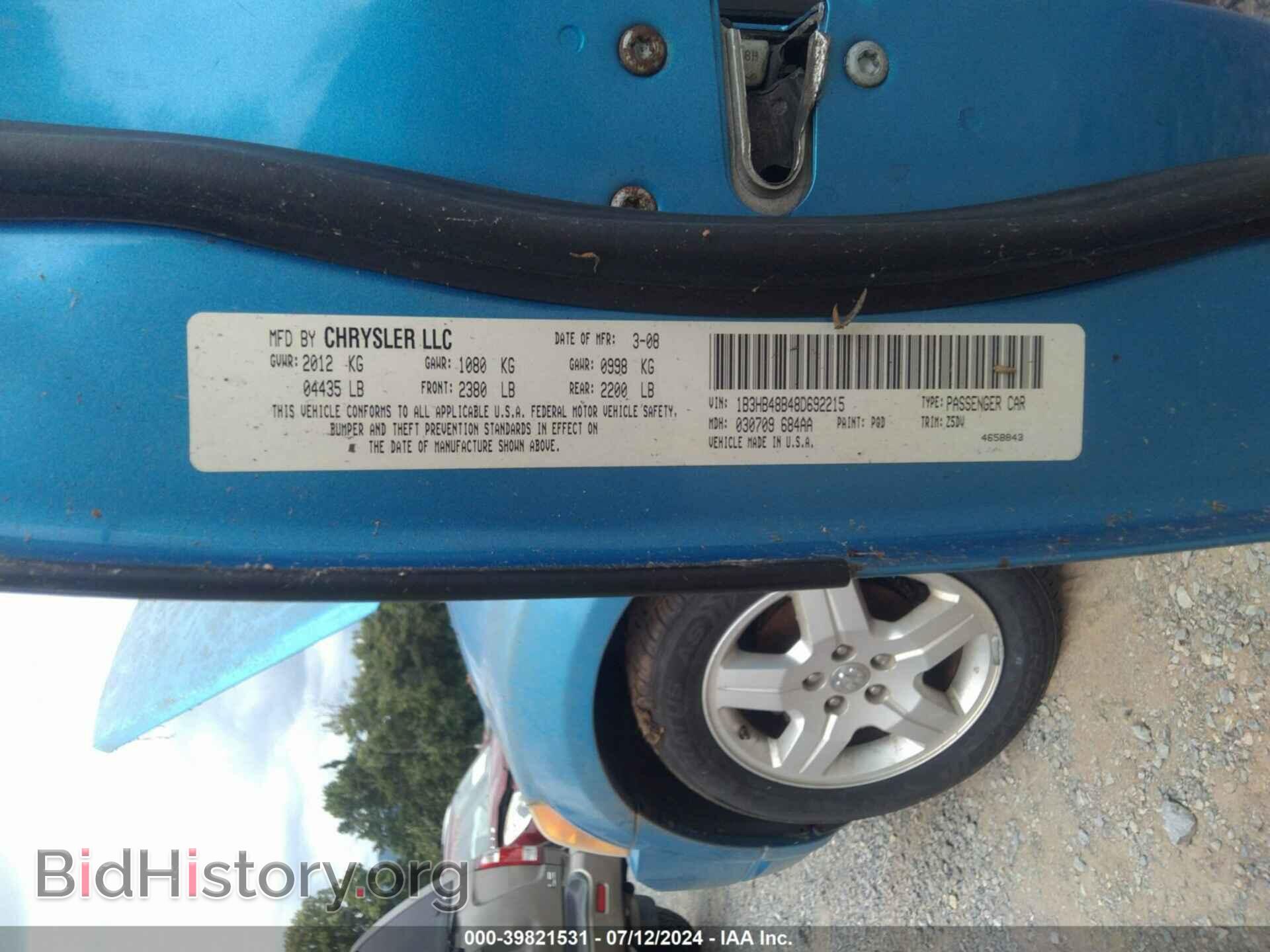 2008 DODGE CALIBER - VIN: 1B3HB48B48D692215 - Фото 9