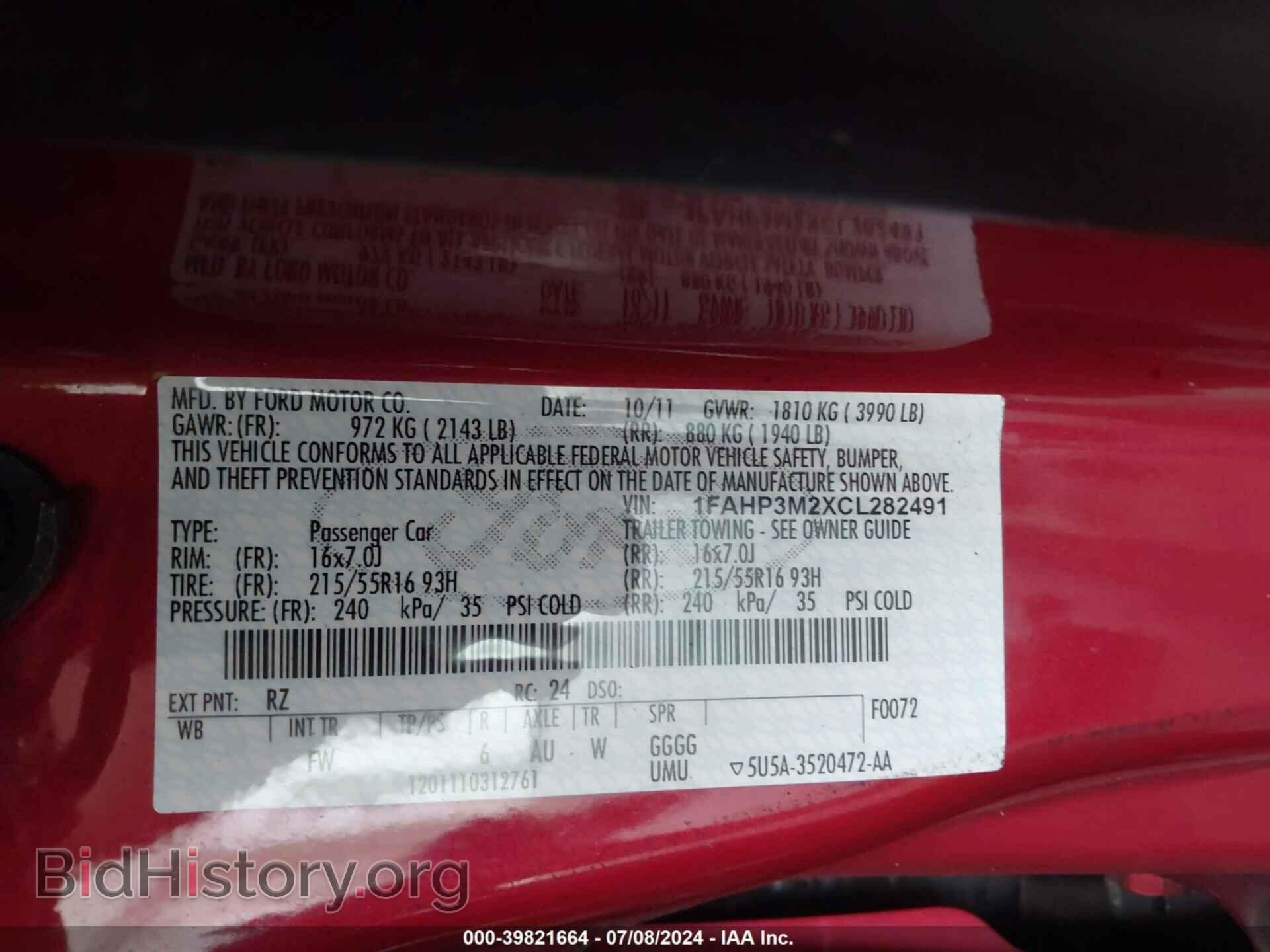 2012 FORD FOCUS - VIN: 1FAHP3M2XCL282491 - Photo 9