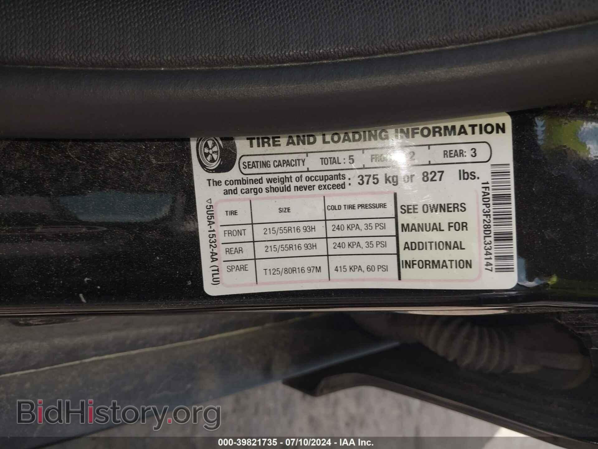 2013 FORD FOCUS - VIN: 1FADP3F28DL334147 - Фото 9