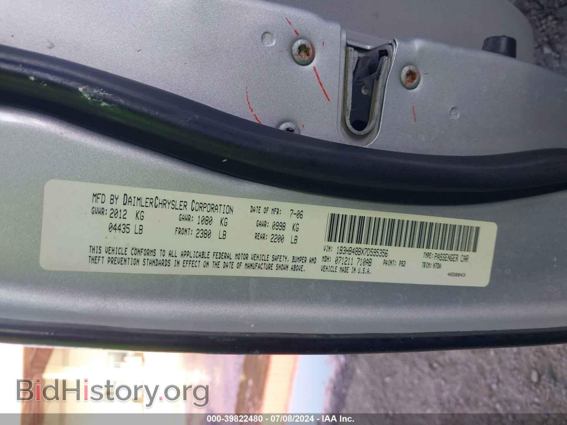 2007 DODGE CALIBER - VIN: 1B3HB48BX7D595356 - Фото 9
