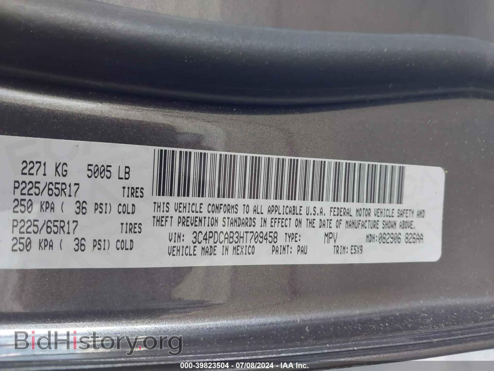 2017 DODGE JOURNEY - VIN: 3C4PDCAB3HT709458 - Фото 9