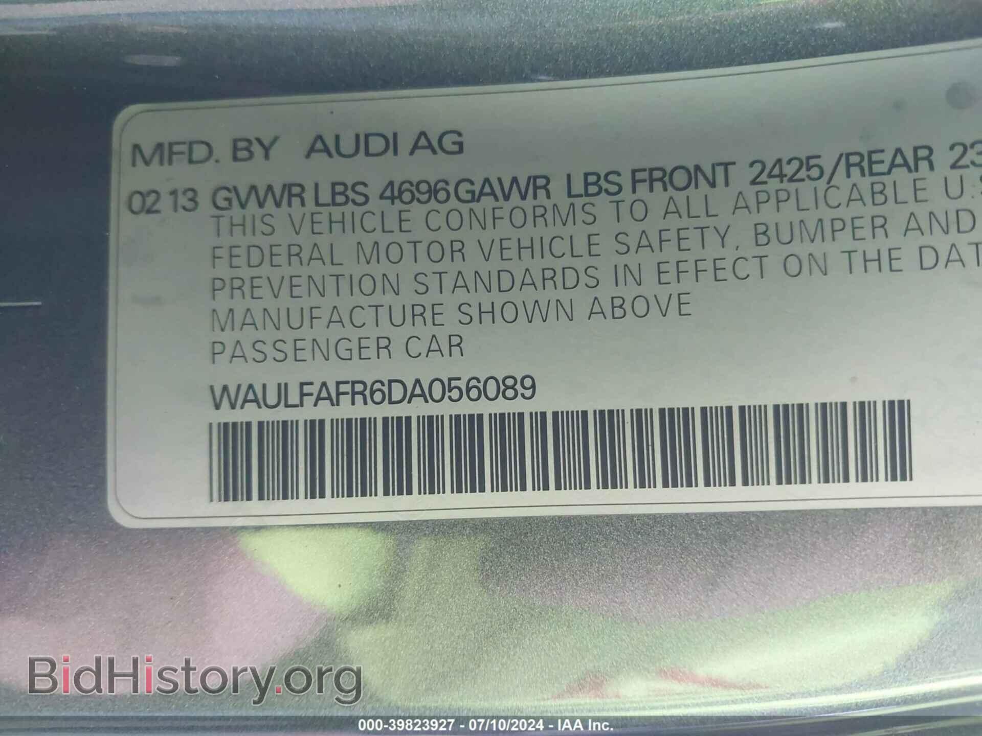 2013 AUDI A5 - VIN: WAULFAFR6DA056089 - Фото 9