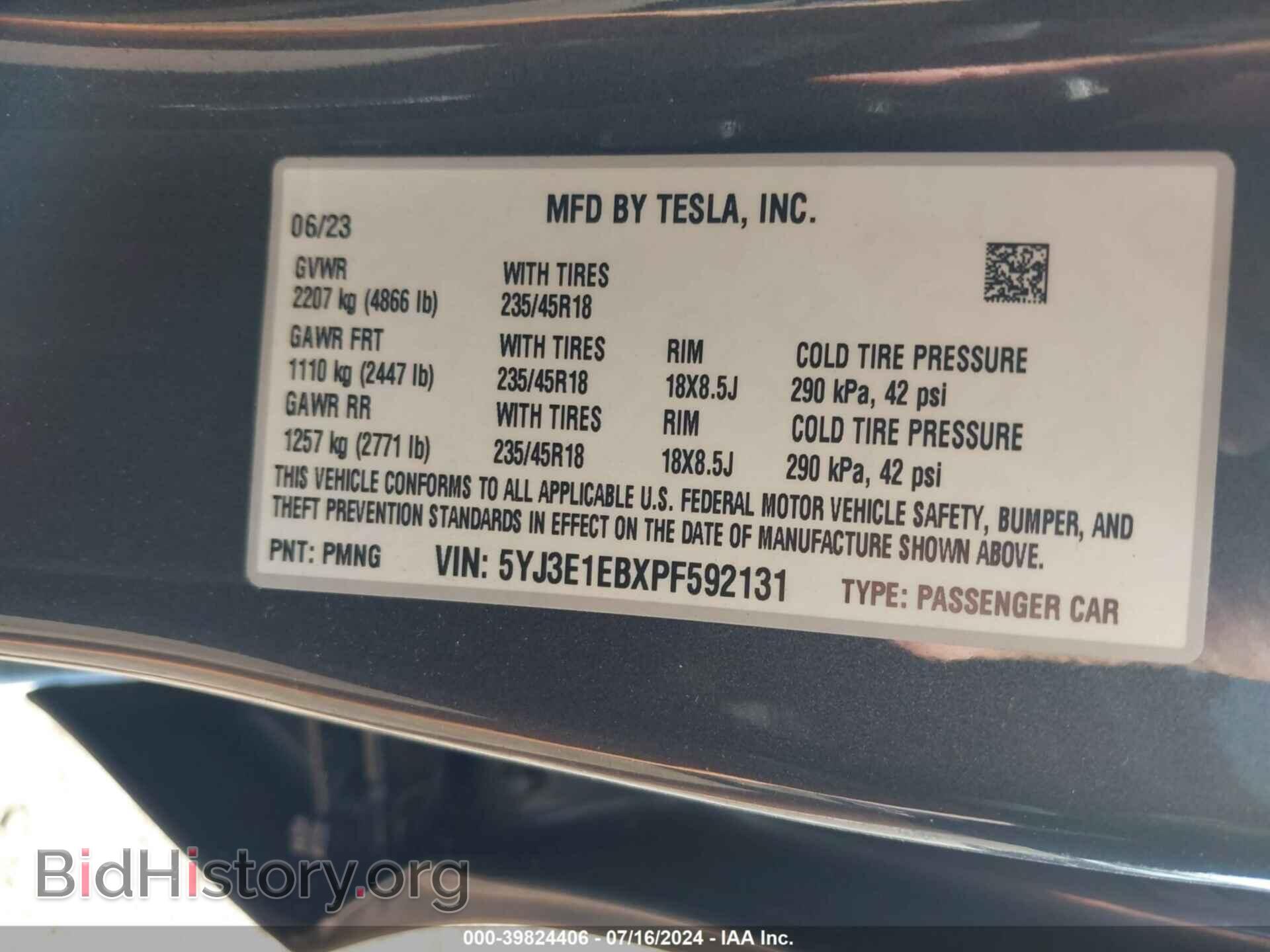 2023 TESLA MODEL 3 - VIN: 5YJ3E1EBXPF592131 - Фото 9