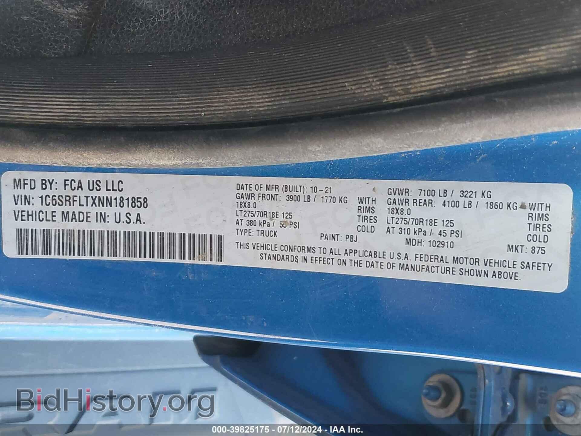 2022 RAM 1500 - VIN: 1C6SRFLTXNN181858 - Фото 9