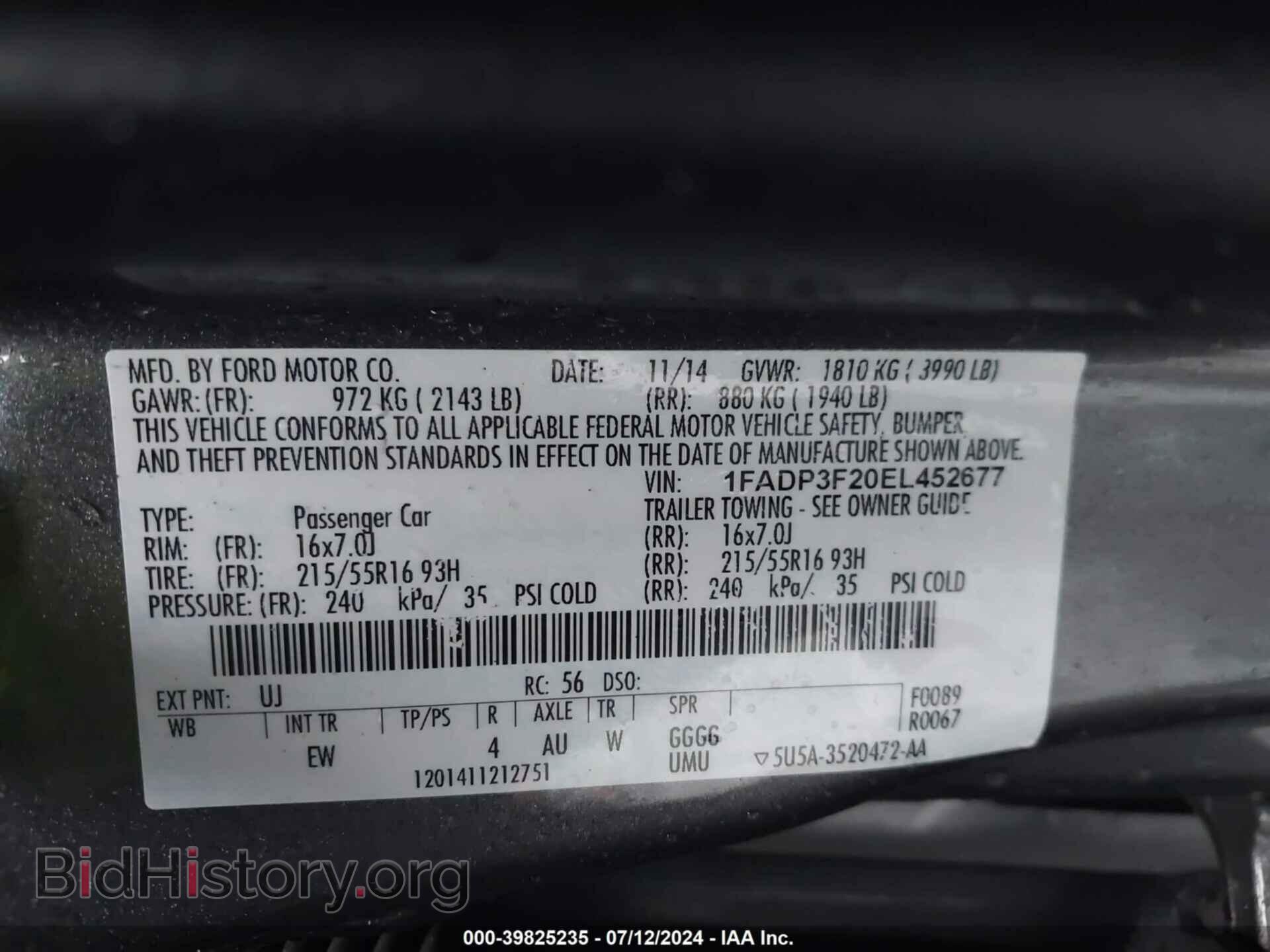 2014 FORD FOCUS - VIN: 1FADP3F20EL452677 - Photo 9