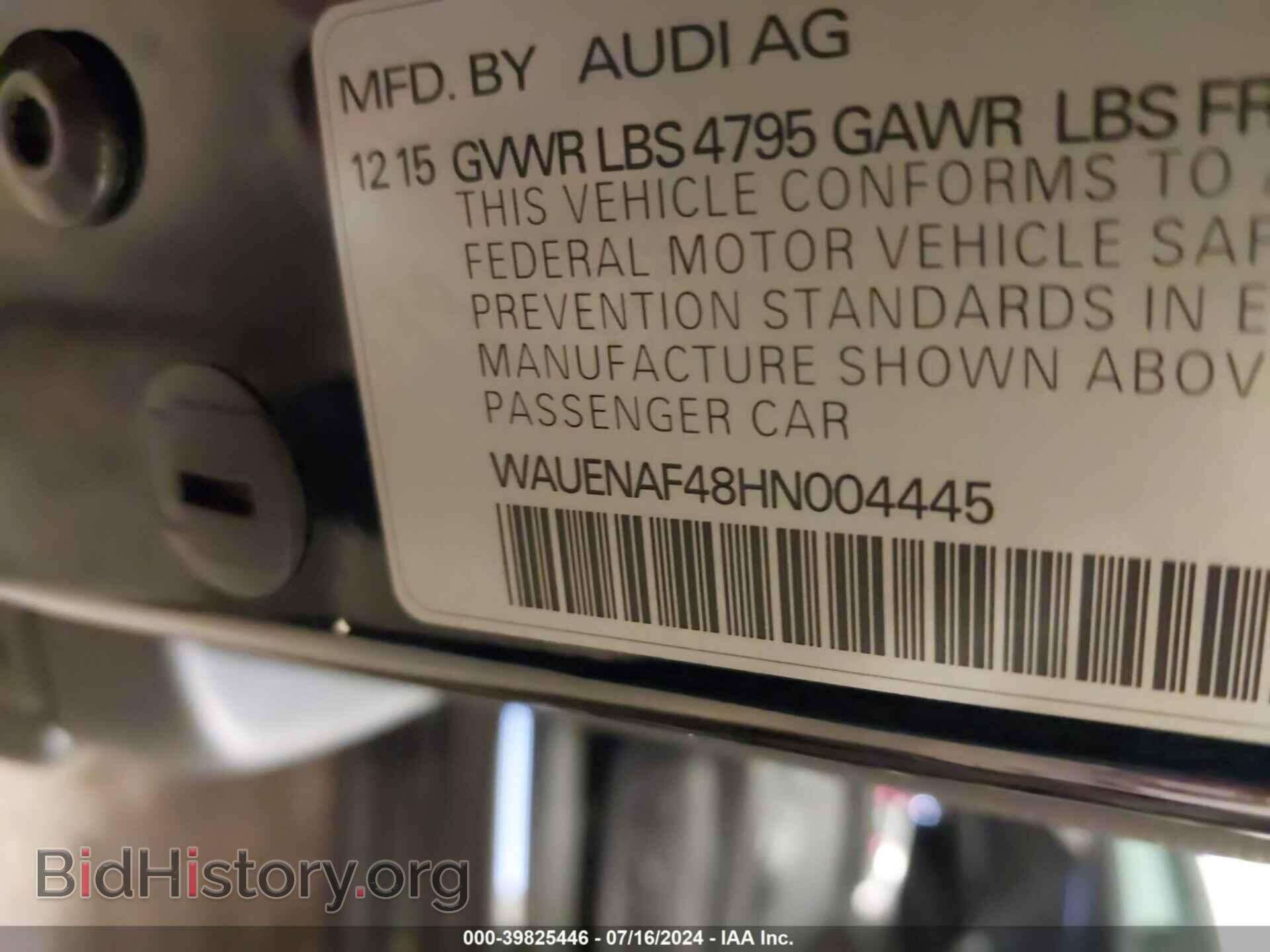2017 AUDI A4 - VIN: WAUENAF48HN004445 - Фото 9