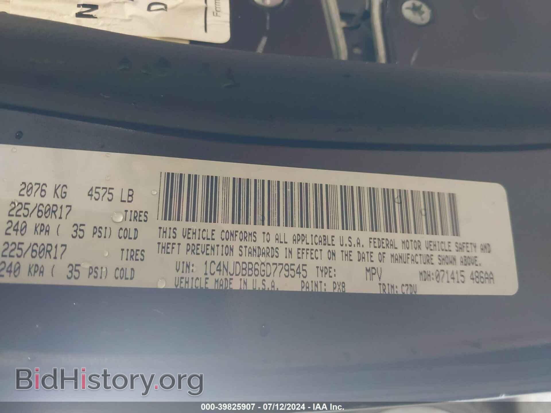 2016 JEEP COMPASS - VIN: 1C4NJDBB6GD779545 - Фото 9