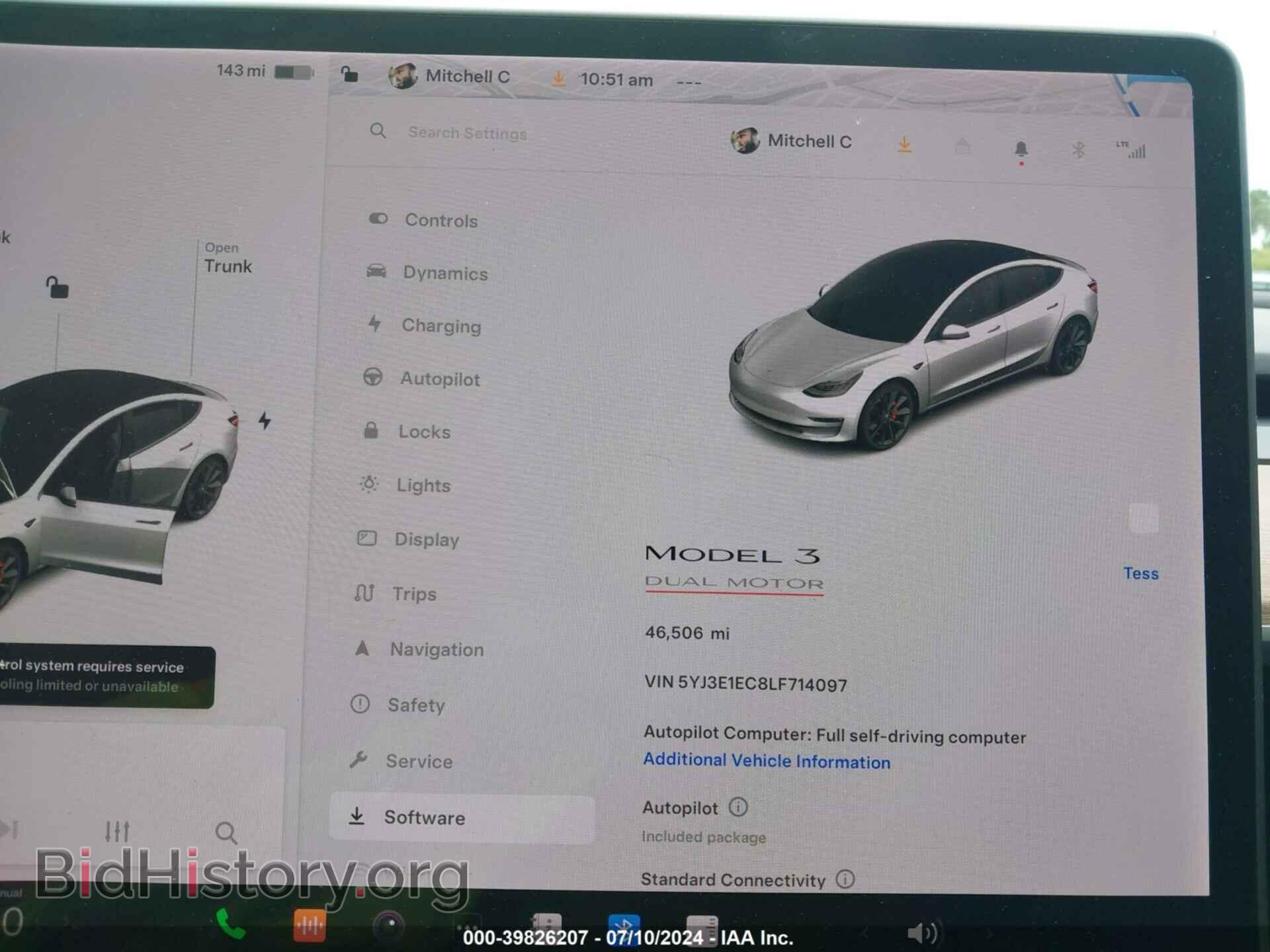 2020 TESLA MODEL 3 - VIN: 5YJ3E1EC8LF714097 - Фото 7