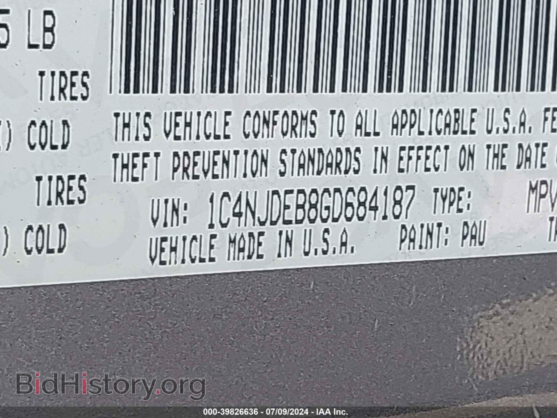 2016 JEEP COMPASS - VIN: 1C4NJDEB8GD684187 - Фото 9