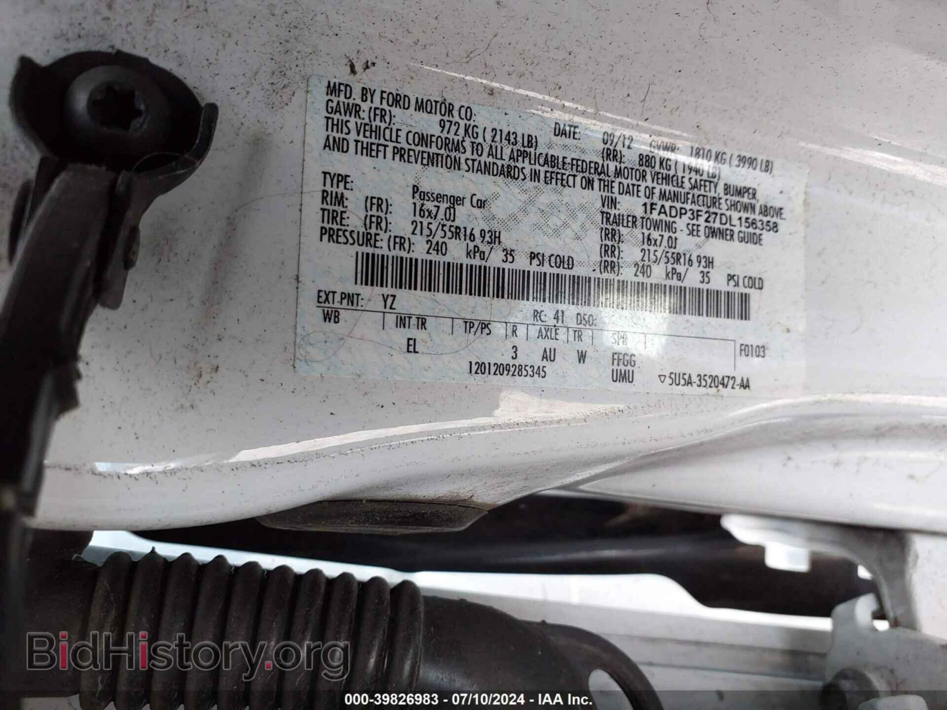 2013 FORD FOCUS - VIN: 1FADP3F27DL156358 - Фото 9