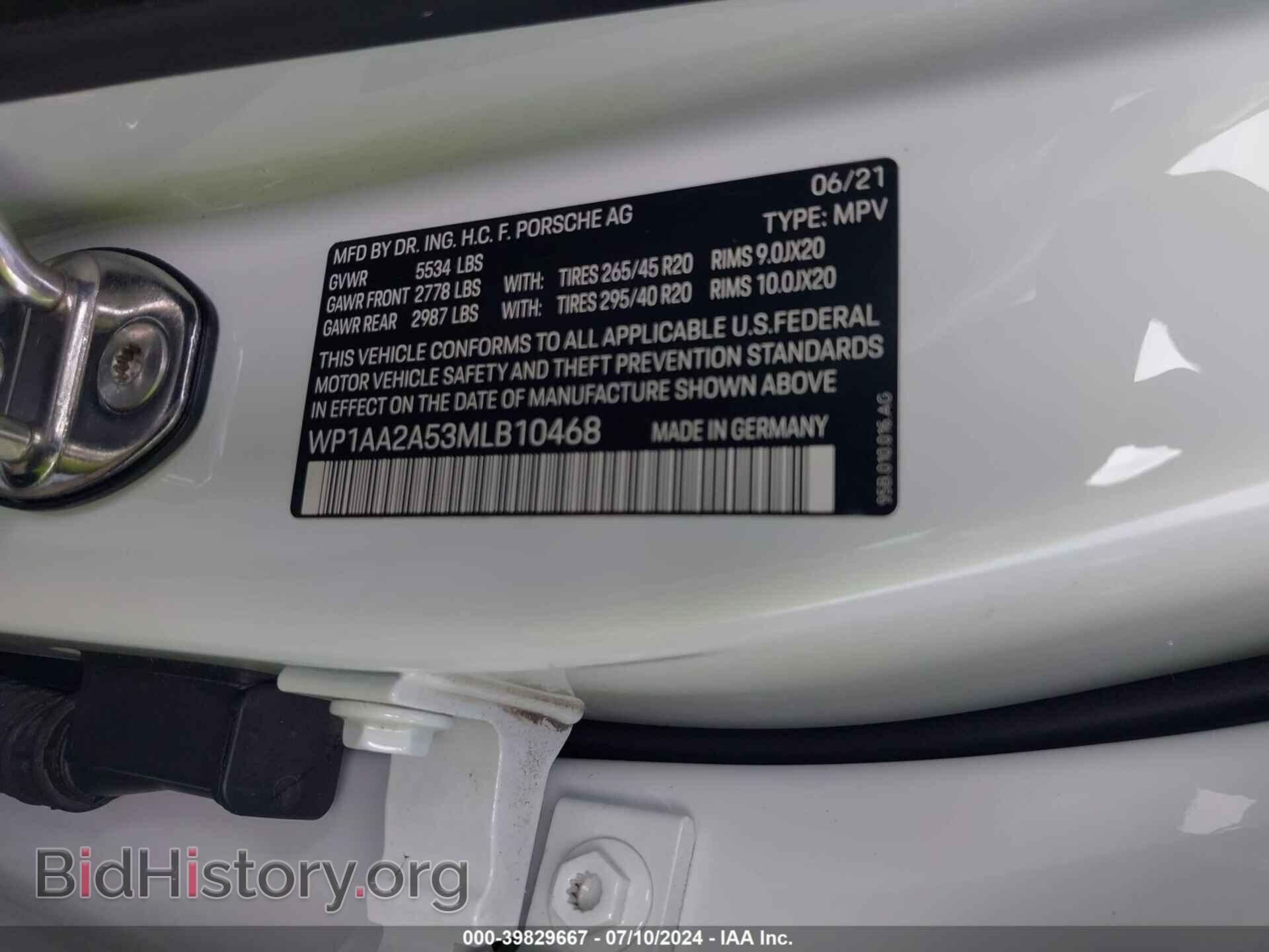 2021 PORSCHE MACAN - VIN: WP1AA2A53MLB10468 - Photo 9