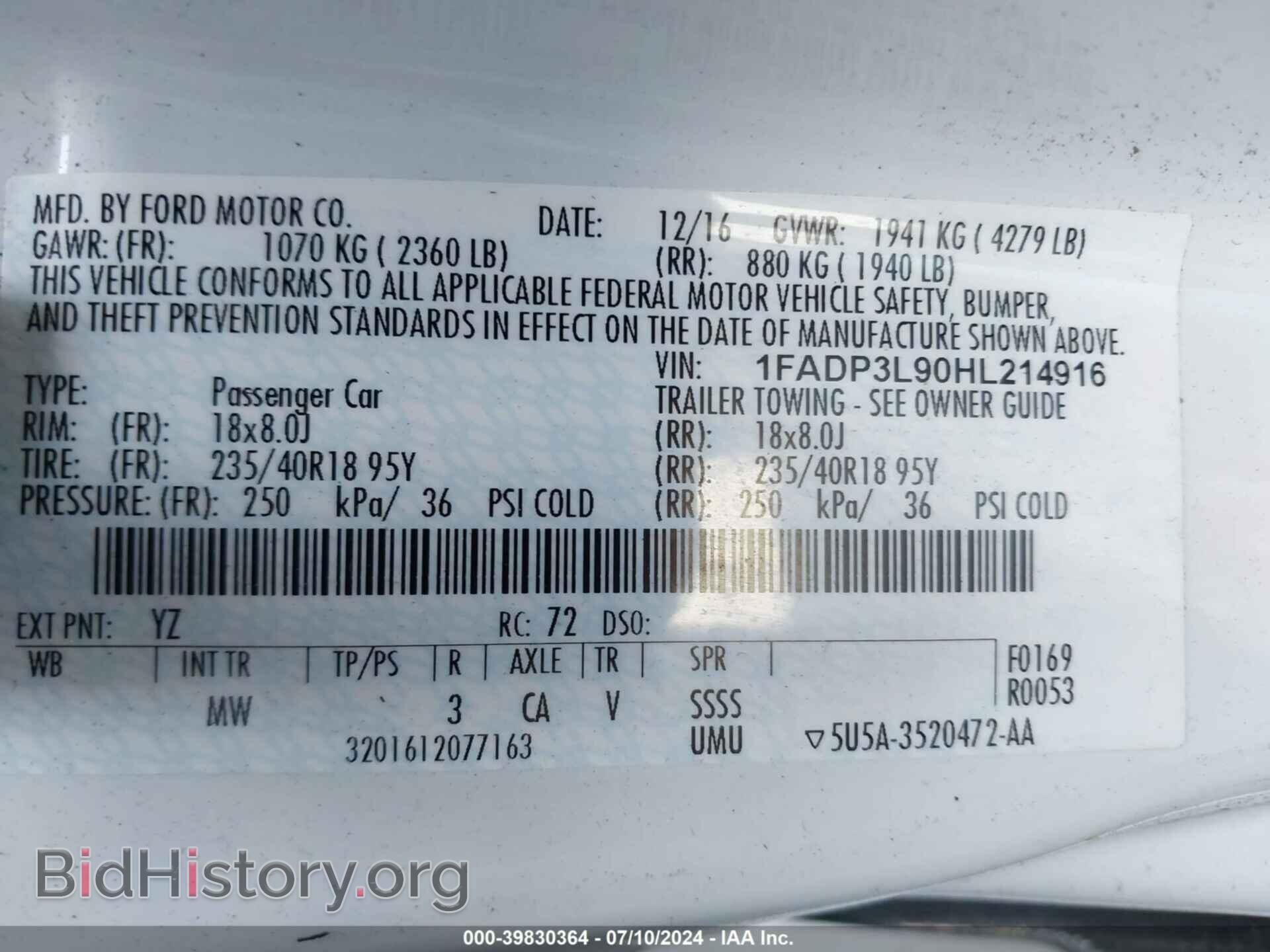 2017 FORD FOCUS ST - VIN: 1FADP3L90HL214916 - Фото 9