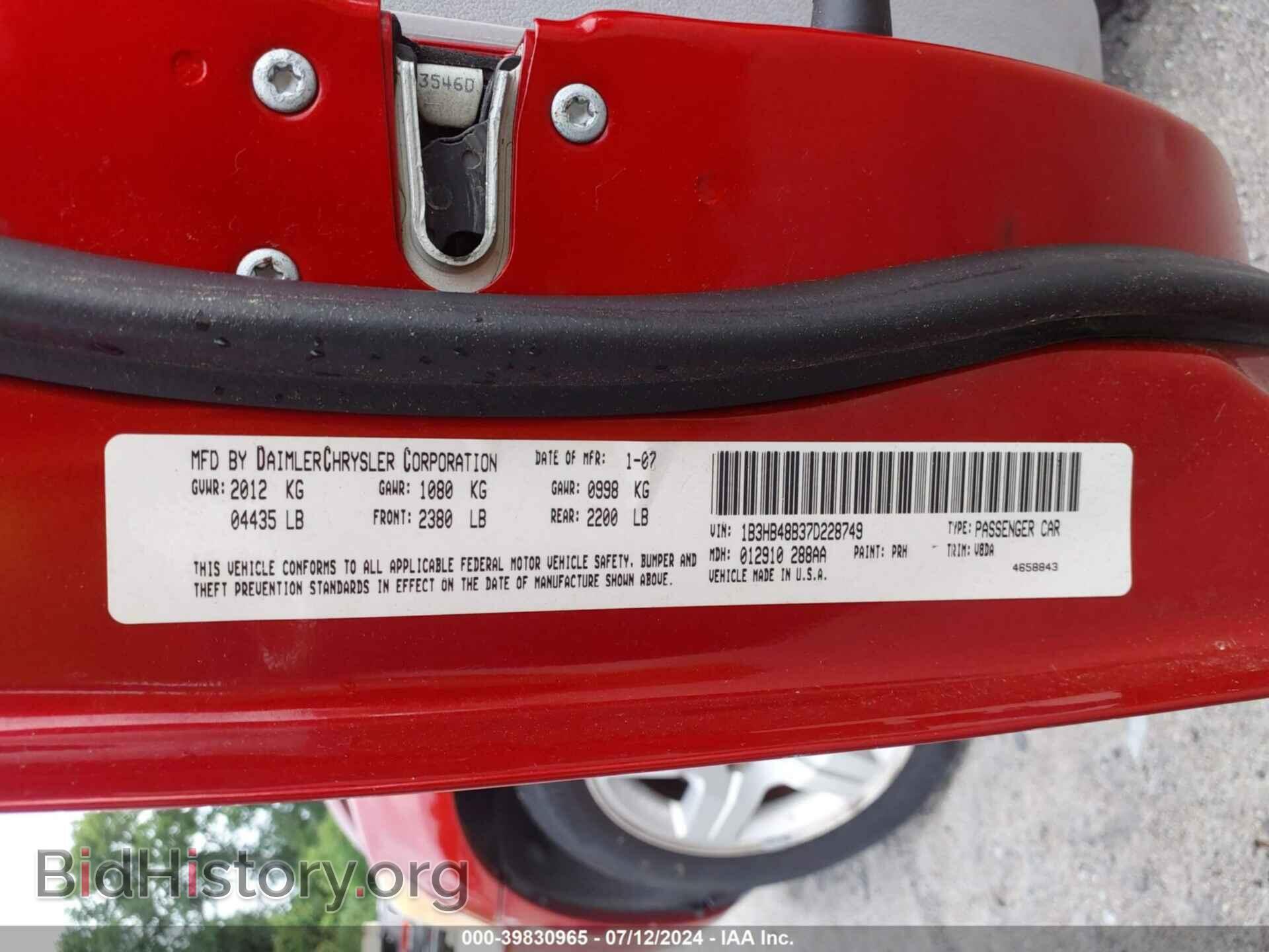 2007 DODGE CALIBER - VIN: 1B3HB48B37D228749 - Photo 9
