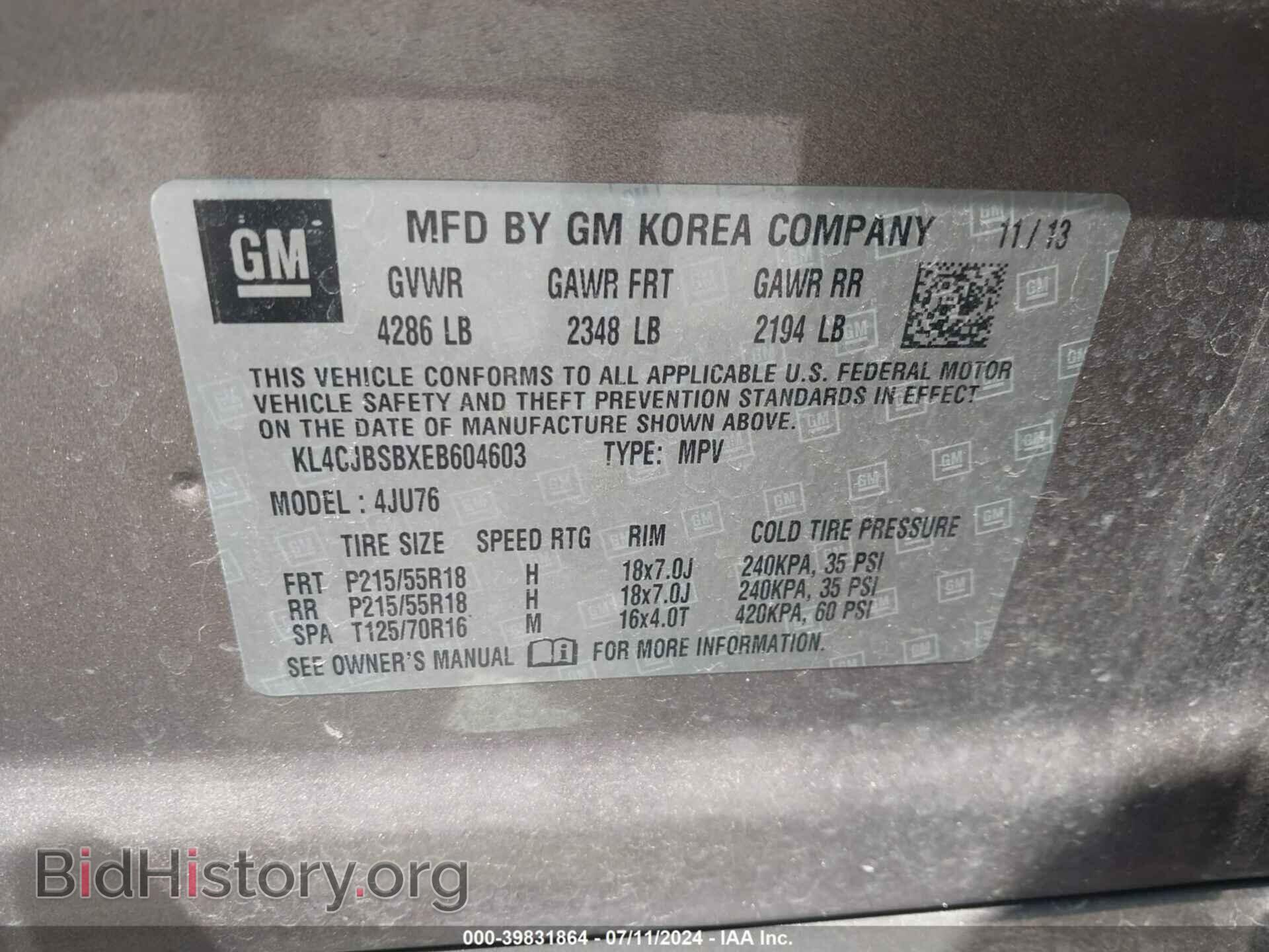 2014 BUICK ENCORE - VIN: KL4CJBSBXEB604603 - Photo 9