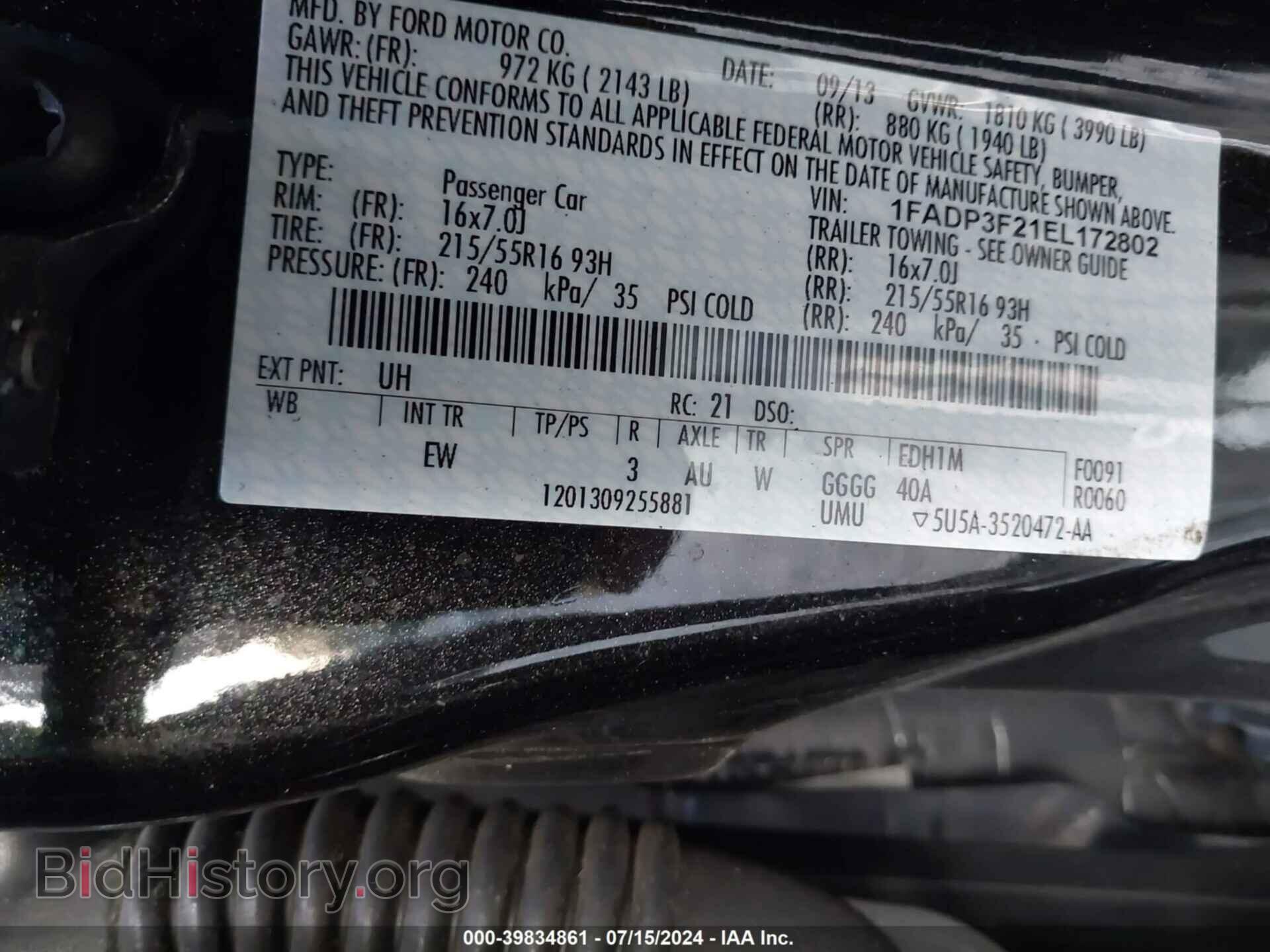 2014 FORD FOCUS - VIN: 1FADP3F21EL172802 - Photo 9