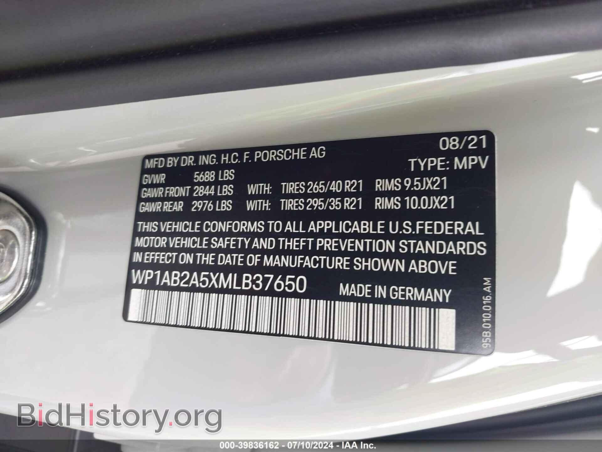 2021 PORSCHE MACAN - VIN: WP1AB2A5XMLB37650 - Photo 9