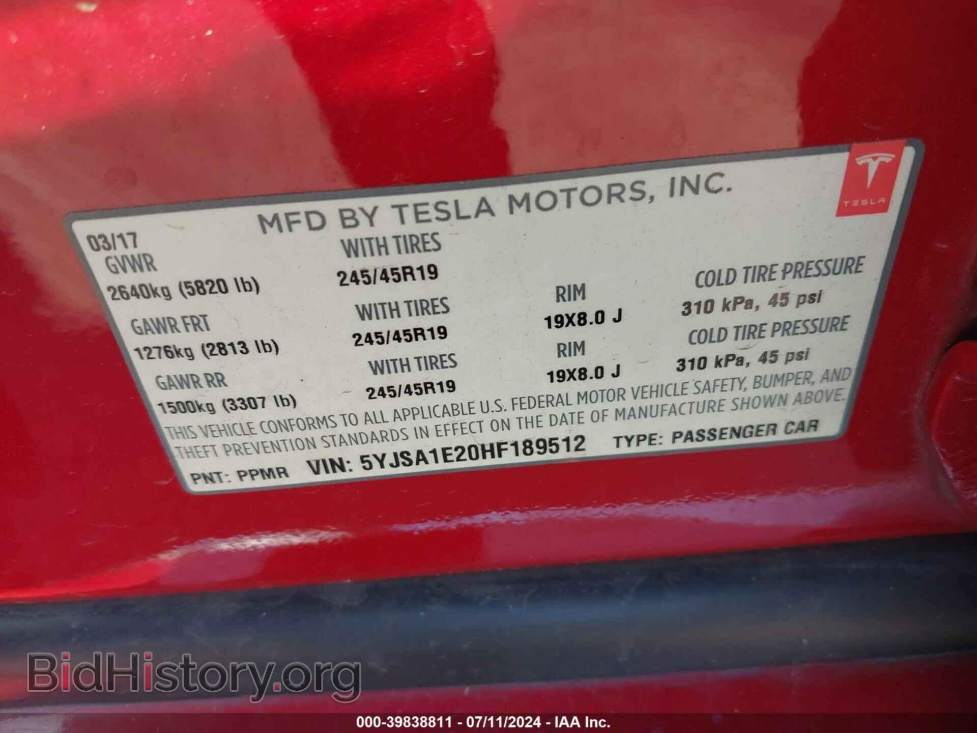 2017 TESLA MODEL S - VIN: 5YJSA1E20HF189512 - Photo 9