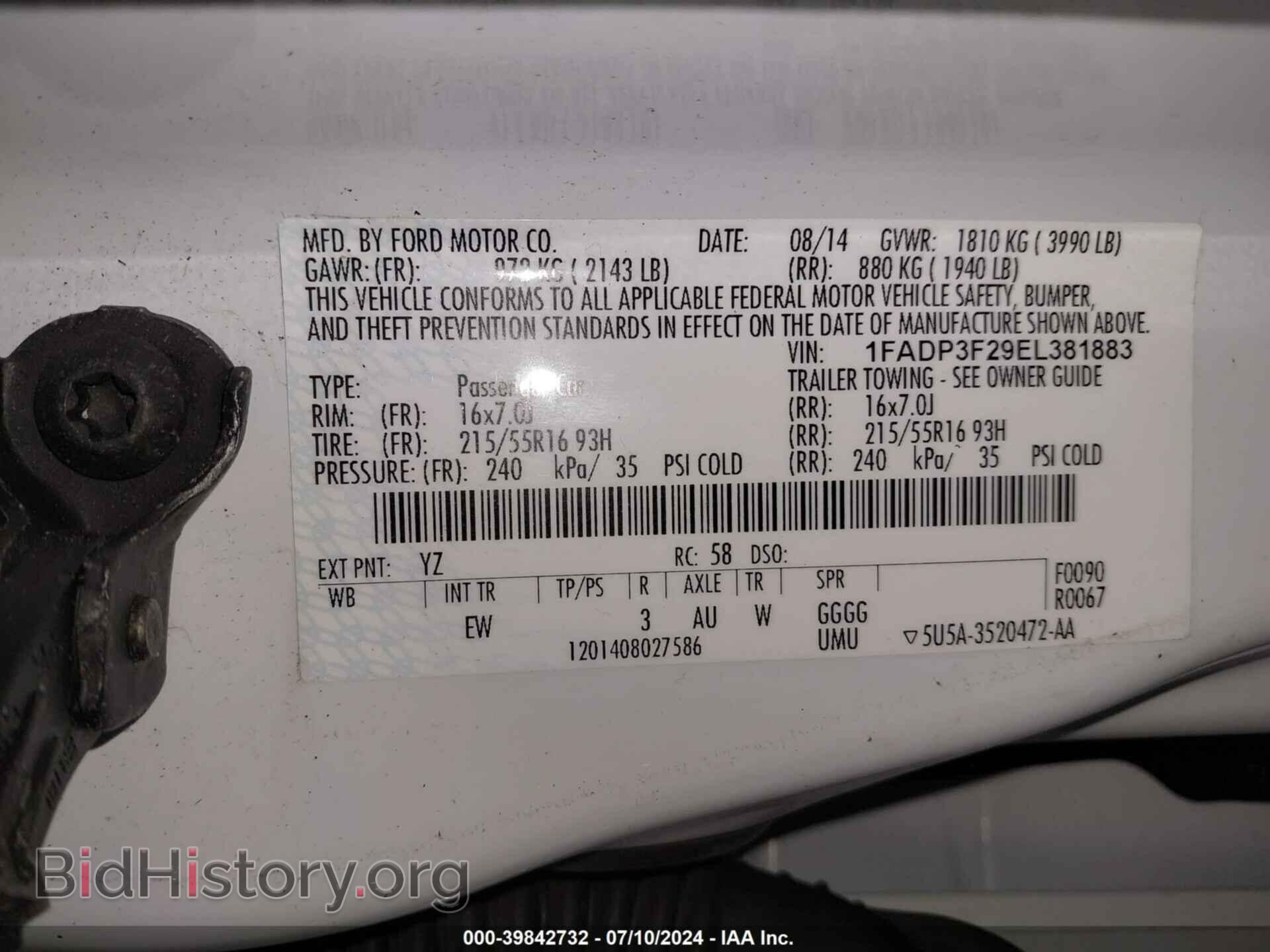 2014 FORD FOCUS - VIN: 1FADP3F29EL381883 - Photo 9