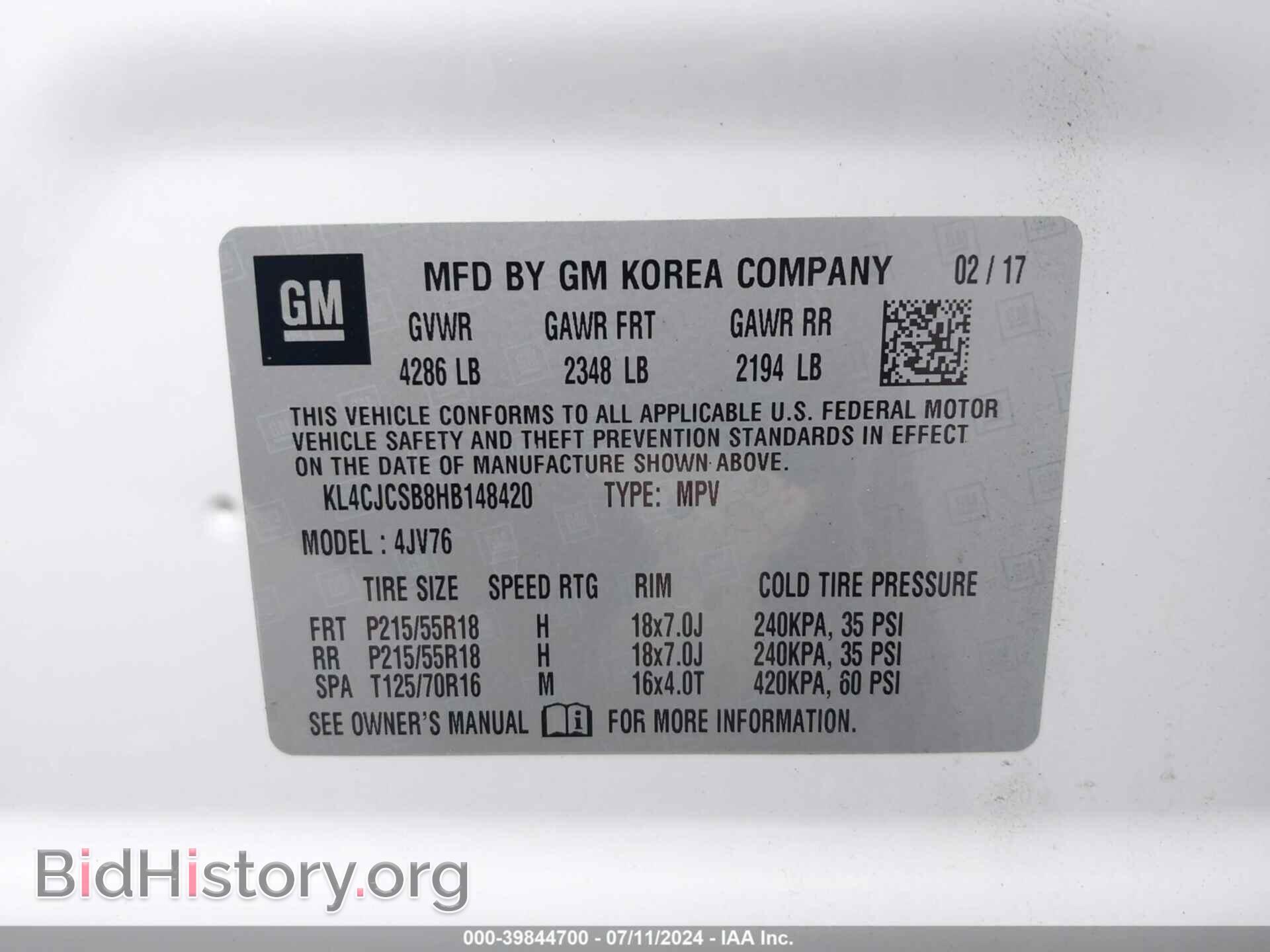 2017 BUICK ENCORE - VIN: KL4CJCSB8HB148420 - Фото 9