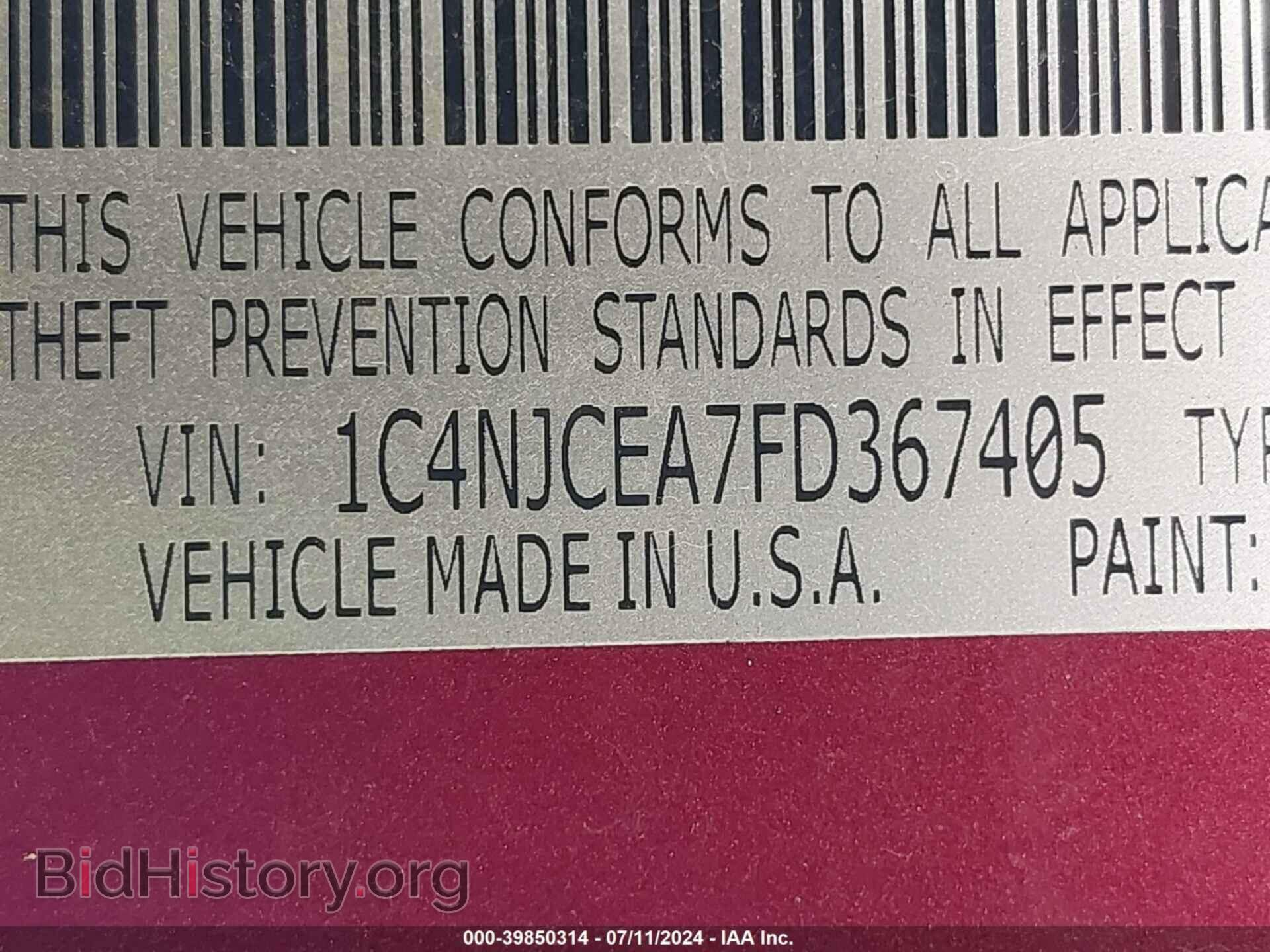 2015 JEEP COMPASS - VIN: 1C4NJCEA7FD367405 - Фото 9