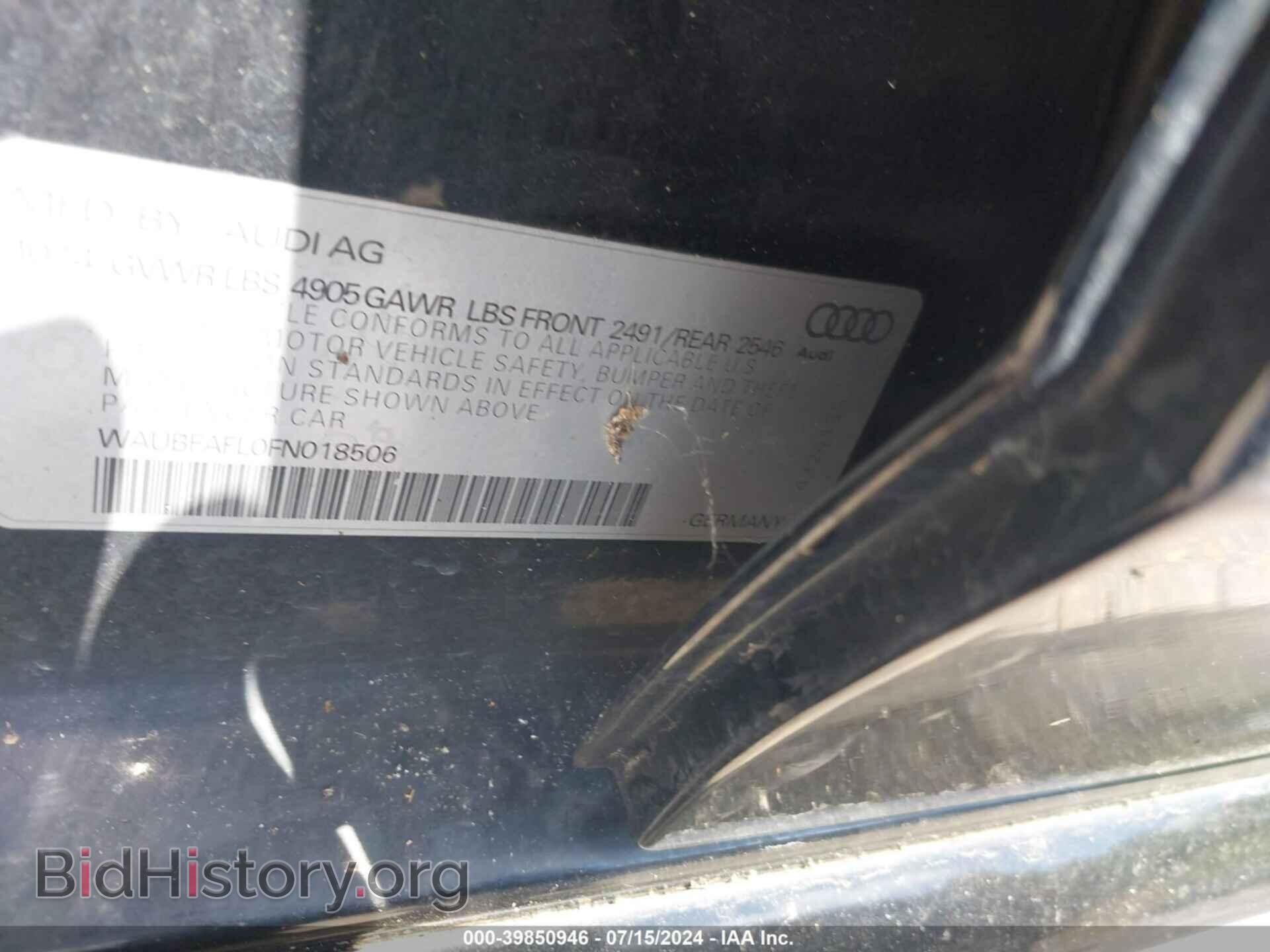 2015 AUDI A4 - VIN: WAUBFAFL0FN018506 - Фото 9