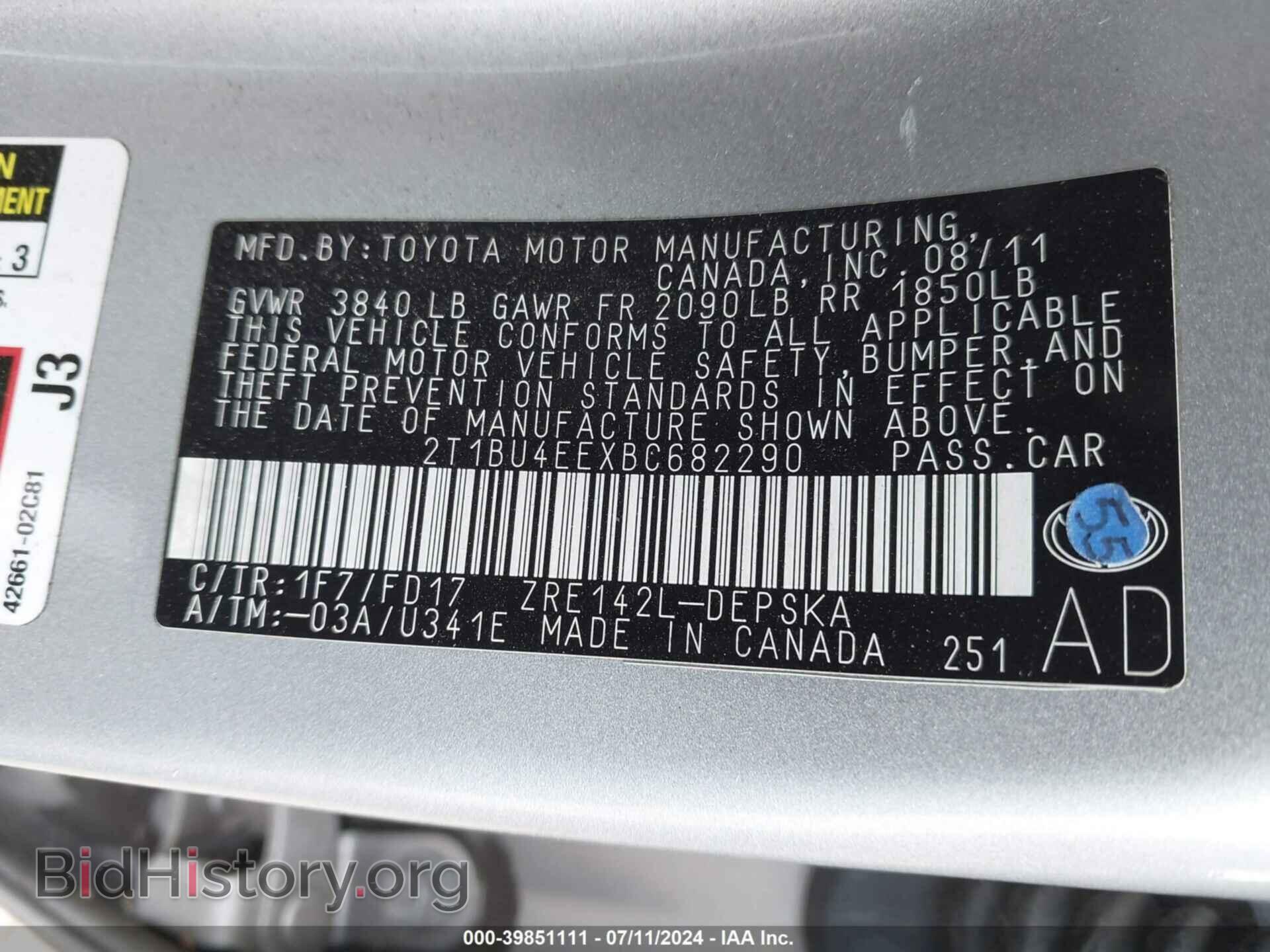 2011 TOYOTA COROLLA - VIN: 2T1BU4EEXBC682290 - Photo 9