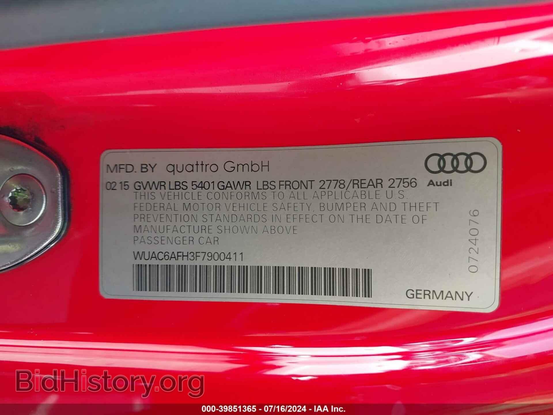 2015 AUDI RS 5 - VIN: WUAC6AFH3F7900411 - Фото 9