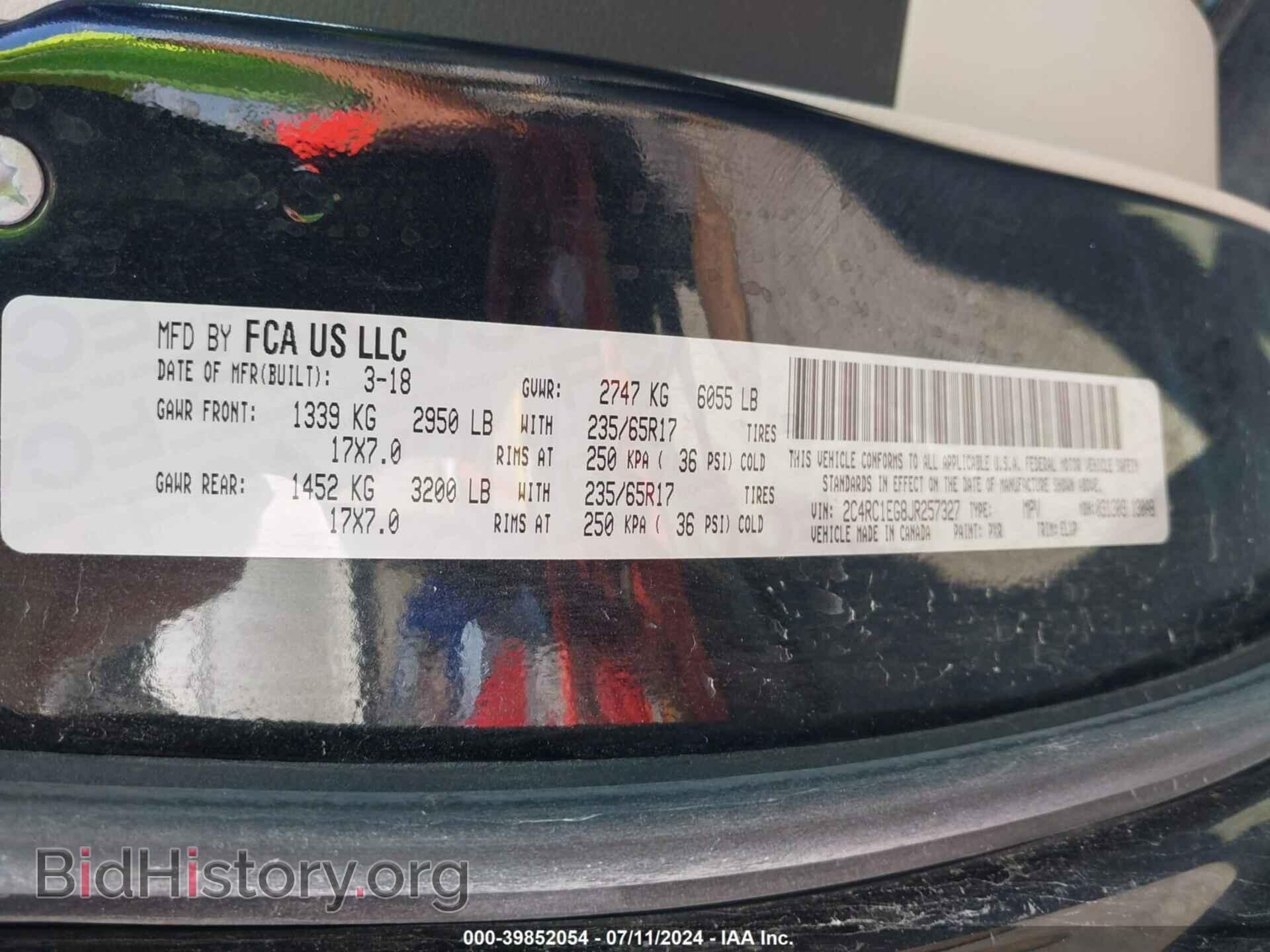 2018 CHRYSLER PACIFICA - VIN: 2C4RC1EG8JR257327 - Фото 9