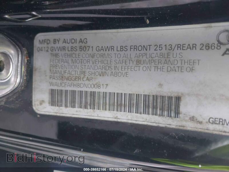 2013 Audi A5 (VIN WAUCFAFH8DN000817) — photo 9 of 12